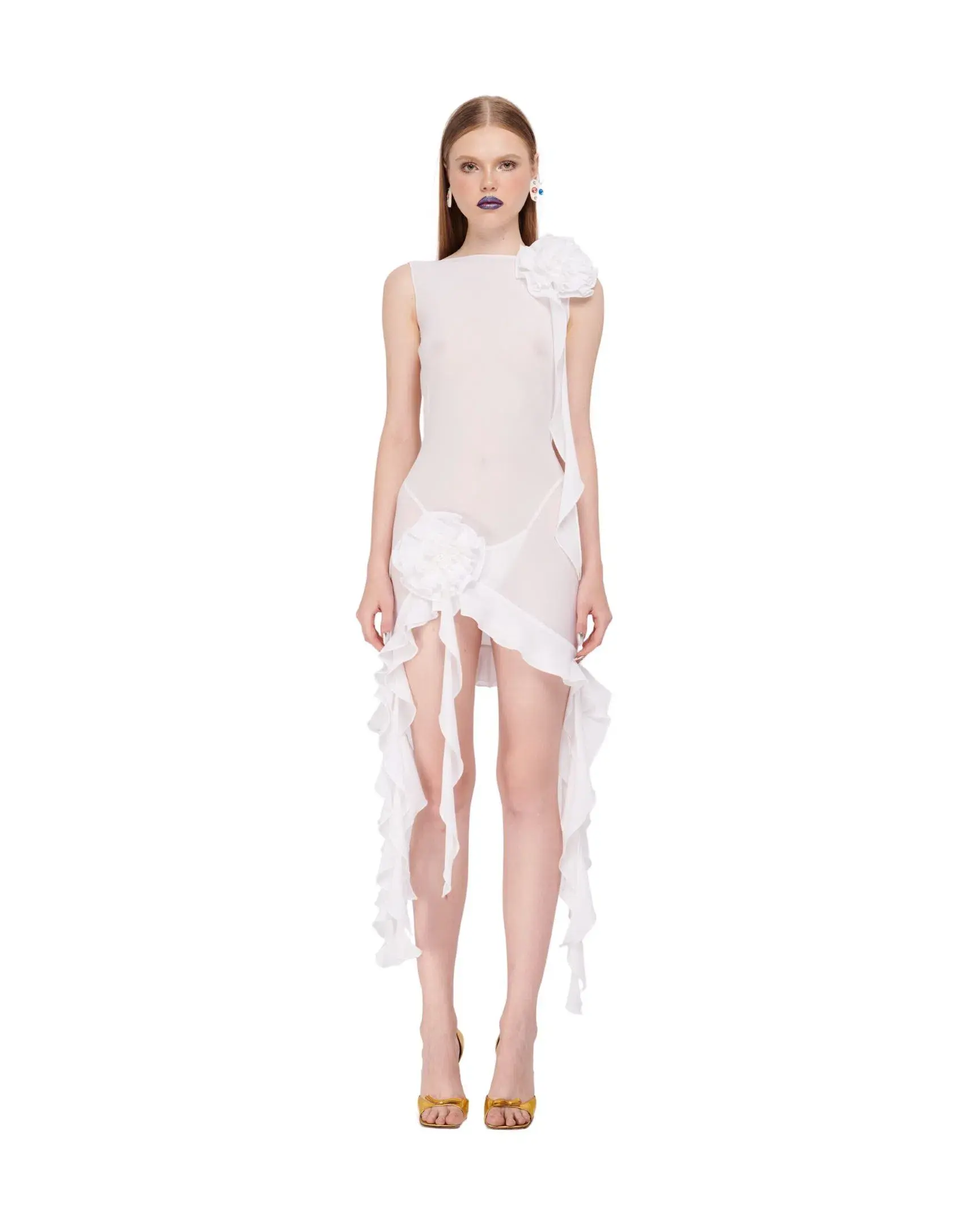 Fanci Club Apple Mini Dress White Size XS/ AU 6 - Image 1