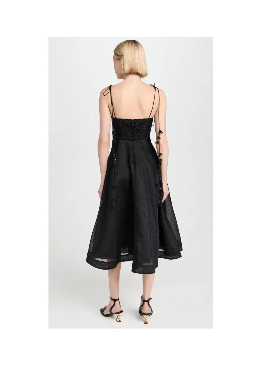 Zimmermann Natura Corset Midi Dress Black Size 1/AU 10 for rent on The Volte - main image