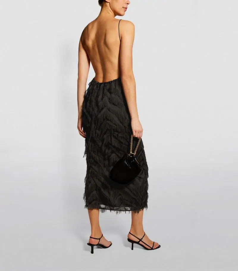 Camilla and Marc Farrah Fringed Dress Black Size 14 (Fits a 10) - Image 2