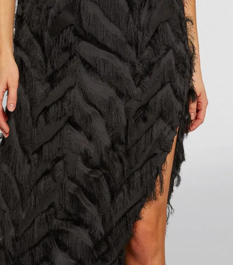 Camilla and Marc Farrah Fringed Dress Black Size 14 (Fits a 10) - Image 7