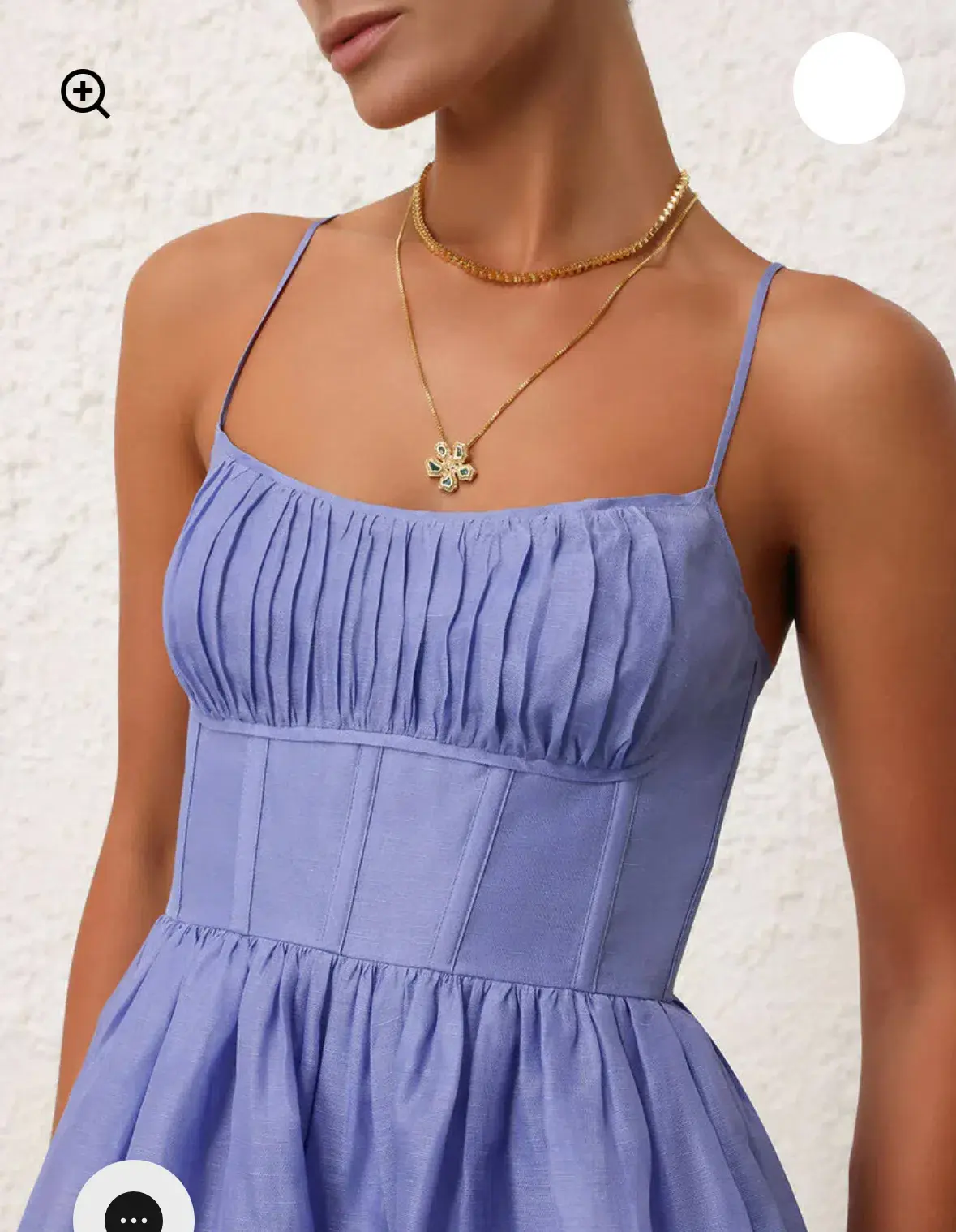 Zimmermann Natura Ruched Mini Dress Iris Purple Size 0P/Au 6 - Image 4