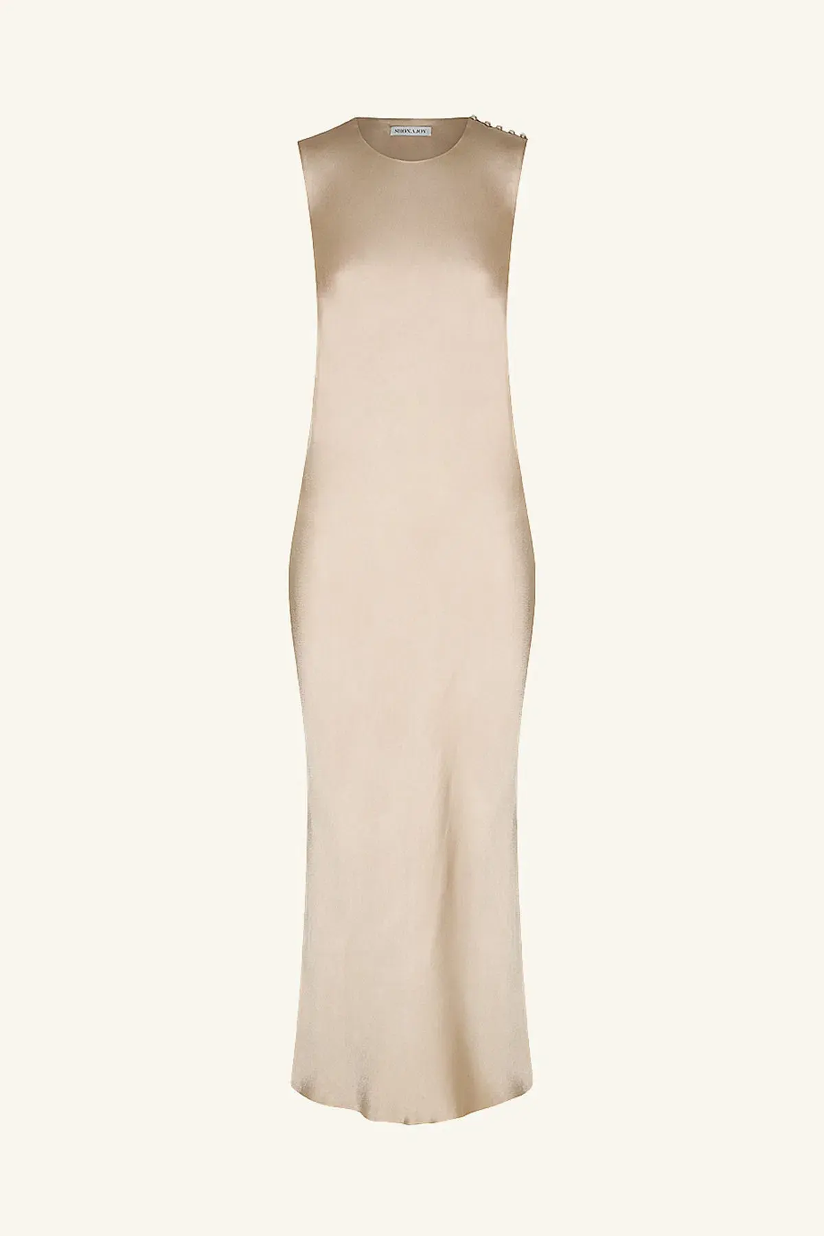 Shona Joy La Lune Bias Sleeveless Midi Dress Gold Size 6 - Image 3