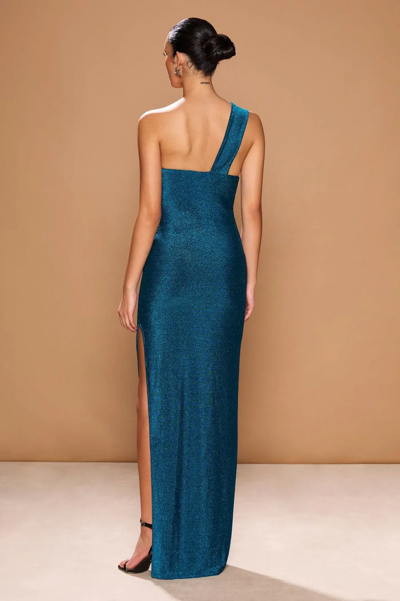 Sonya Moda Acquavena Capri Shimmer Dress Blue Size 10 - Image 3