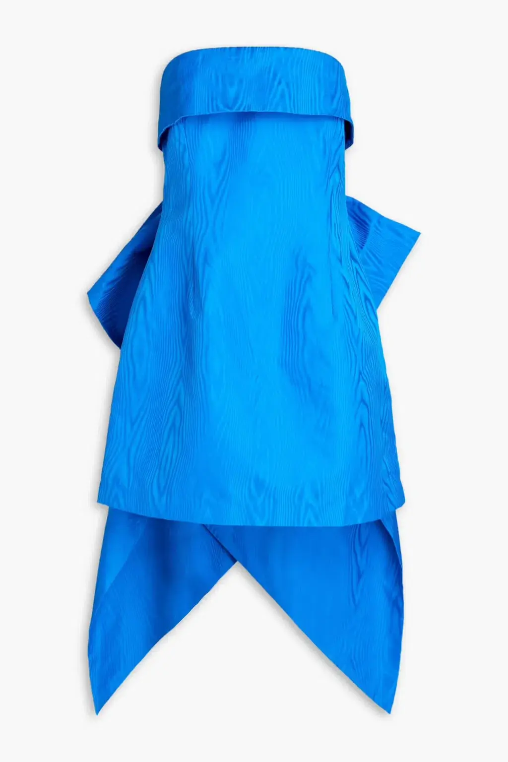 Rebecca Vallance Malone Strapless Bow-Embellished Moire Mini Dress Blue Size 12 - Image 3