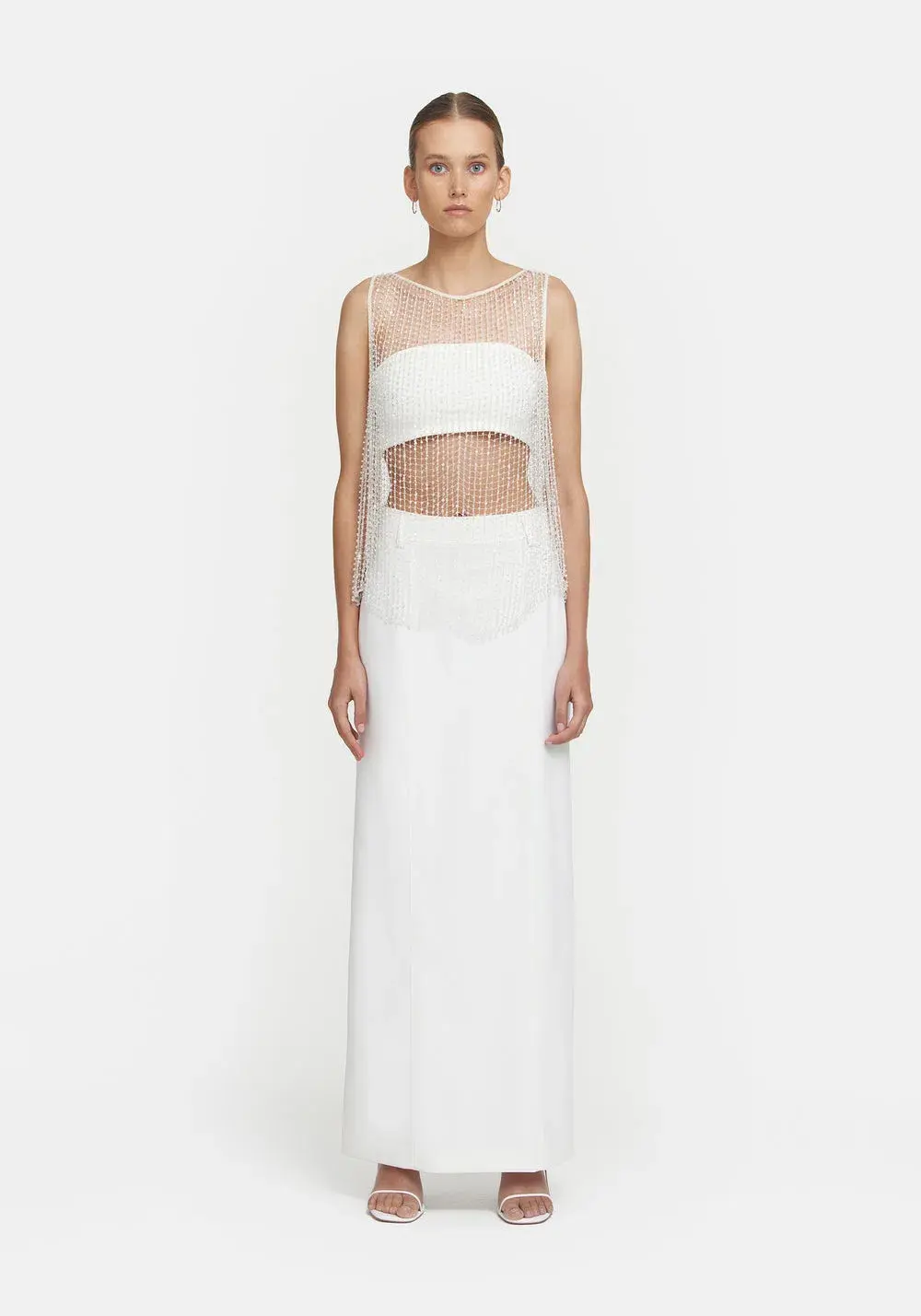 Viktoria & Woods Gravity Top Beaded White/Clear Size M/ AU 10 - Image 1