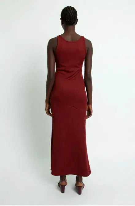 Christopher Esber Split Release Quartz Rib Dress Red Size 6  - Image 3