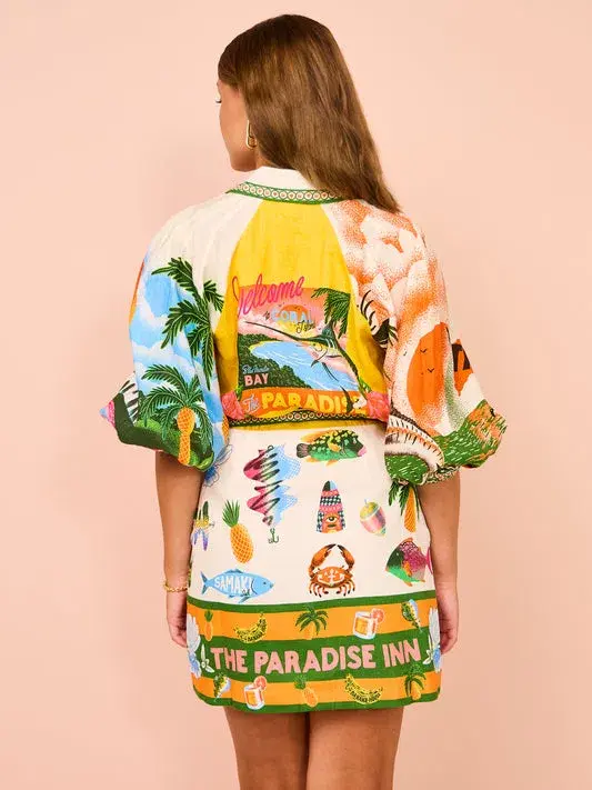 Alemais Paradiso Mini Dress Print Size 10 - Image 3