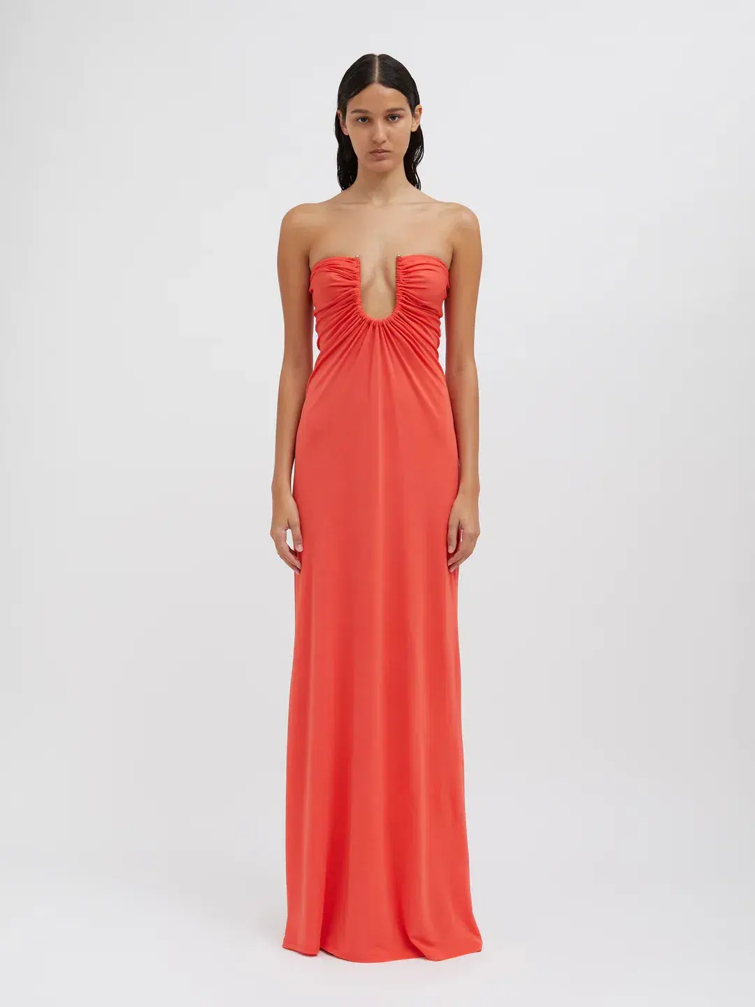 Christopher Esber Arced Palm Strapless Dress in Grapefruit Size 10  - Image 1