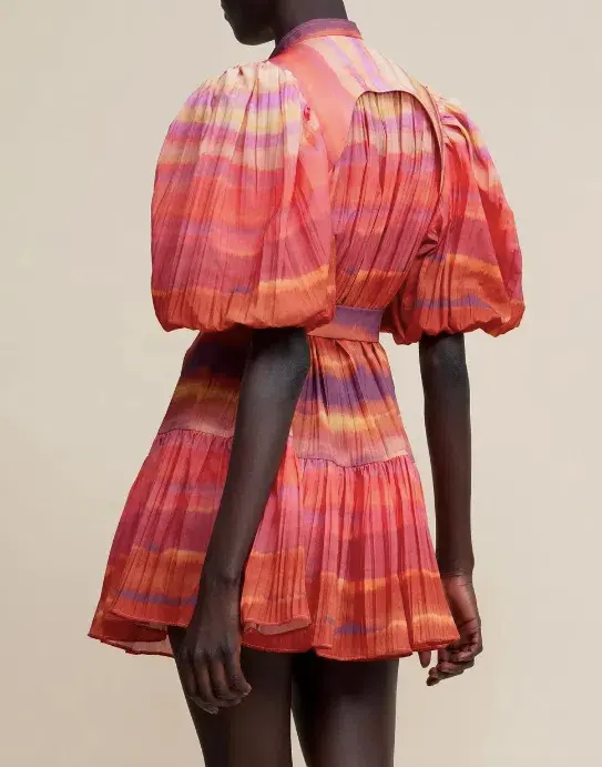 Acler Cardine Mini Dress Watercolour Horizon Size 8 for rent on The Volte - main image