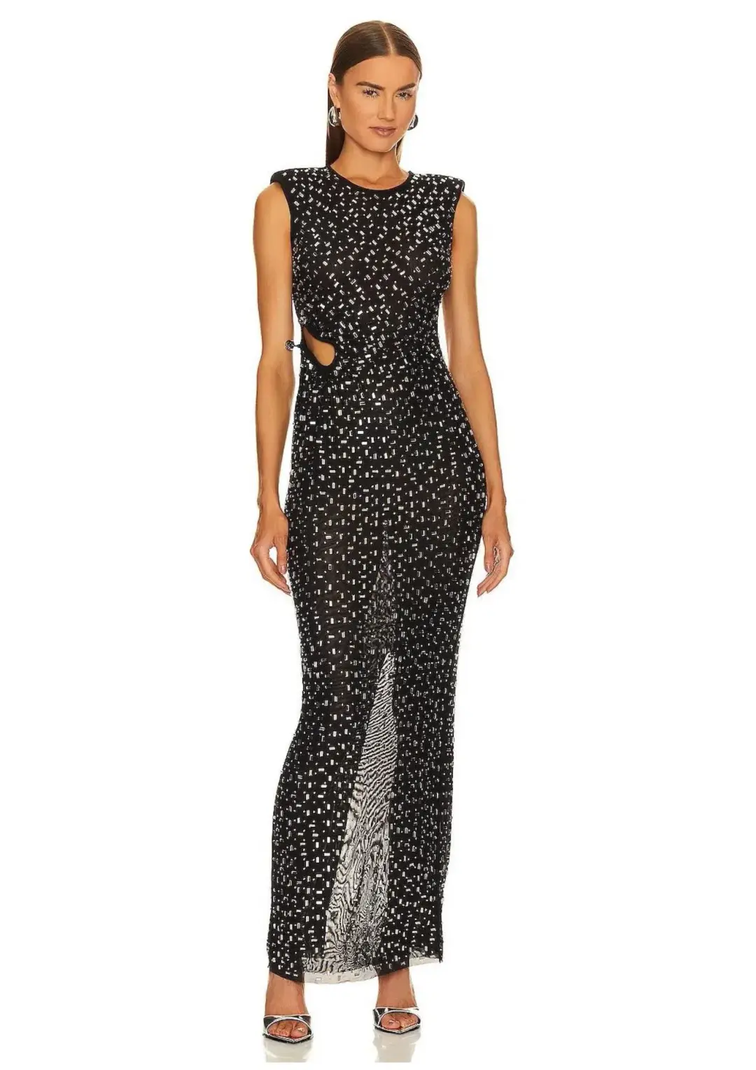 Self Portrait Rhinestone Gown in Black Size 8 for rent on The Volte - main image