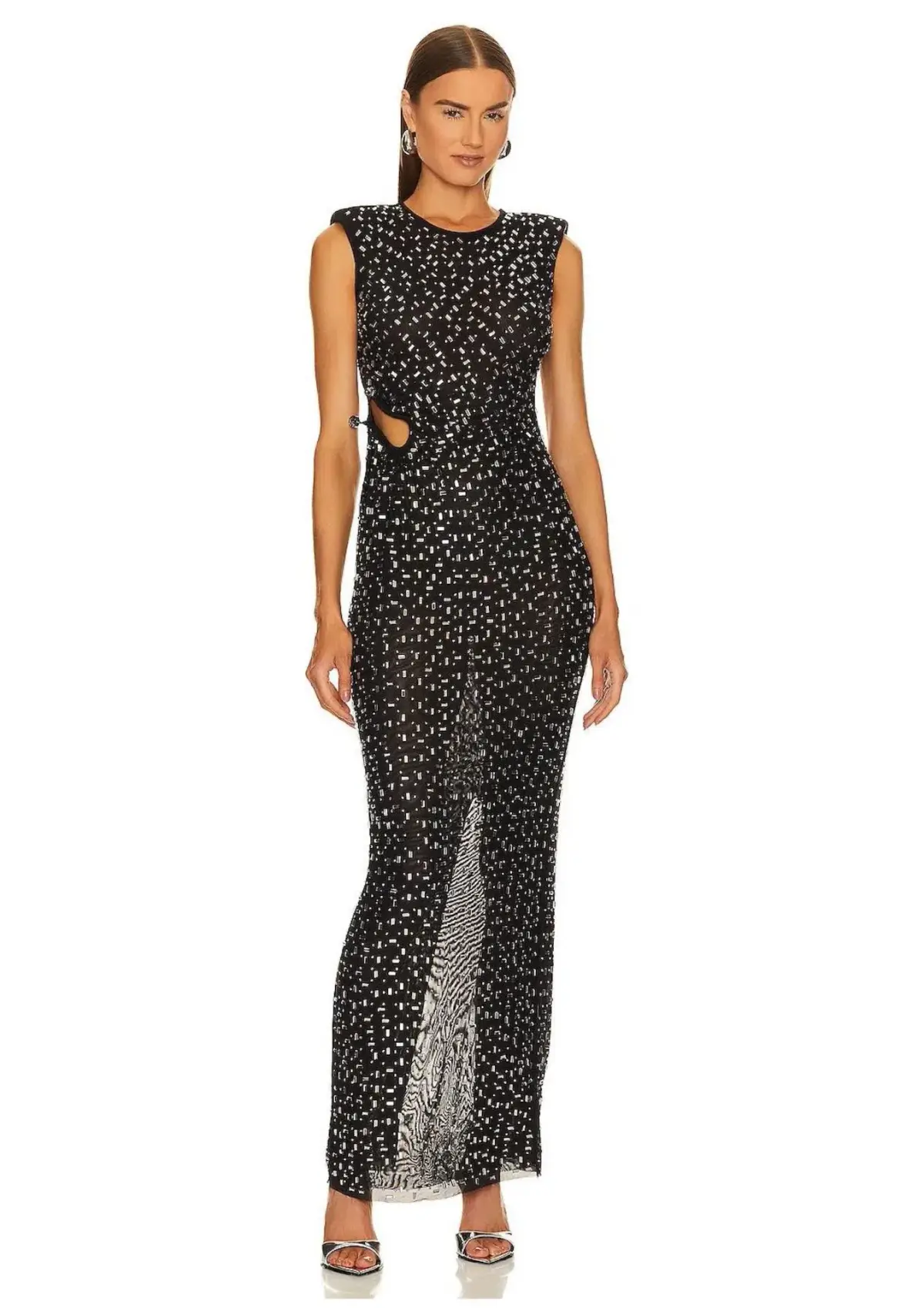 Self Portrait Rhinestone Gown in Black Size 8 - Image 1