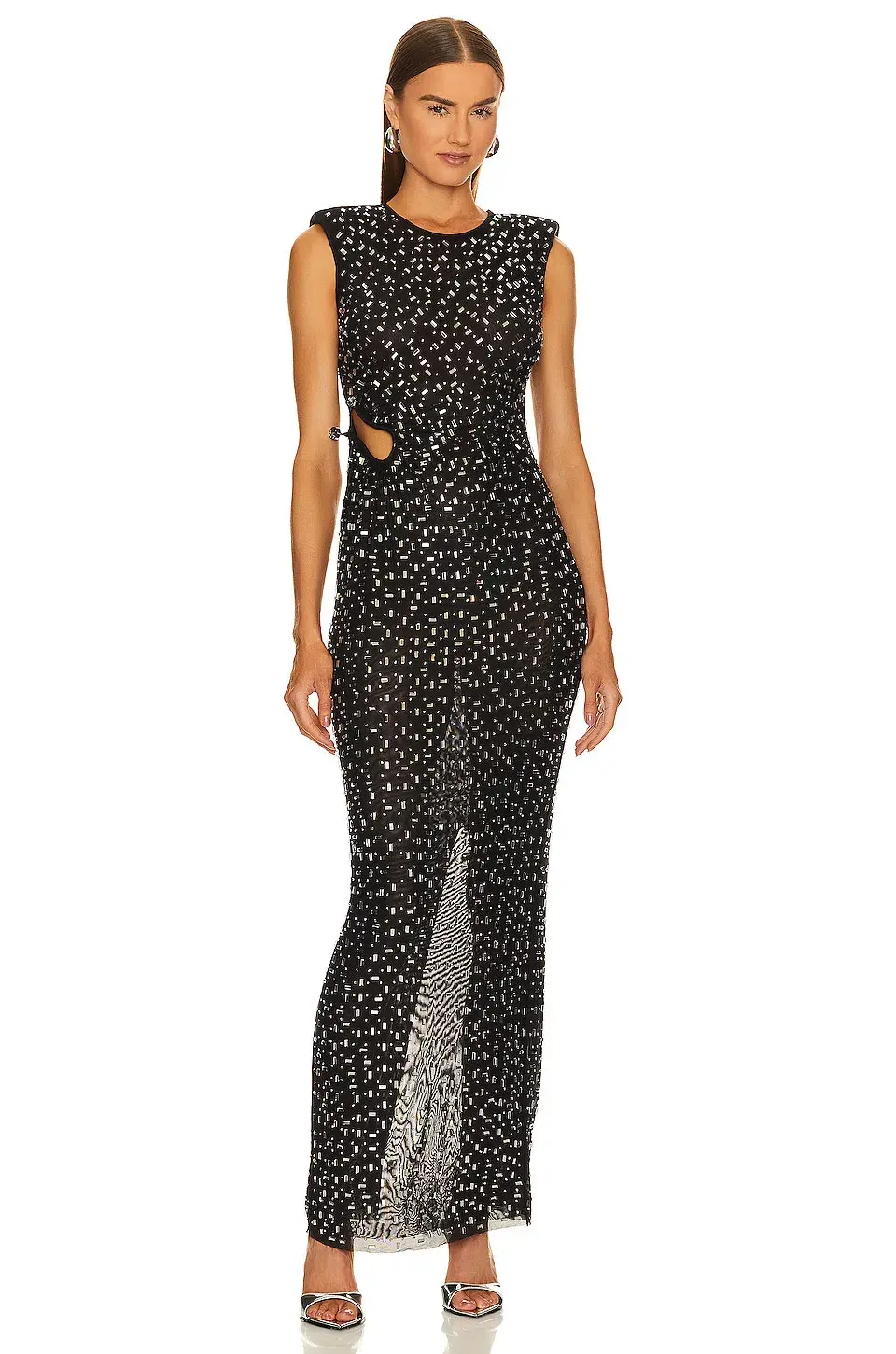 Self Portrait Rhinestone Gown in Black Size 8 - Image 4