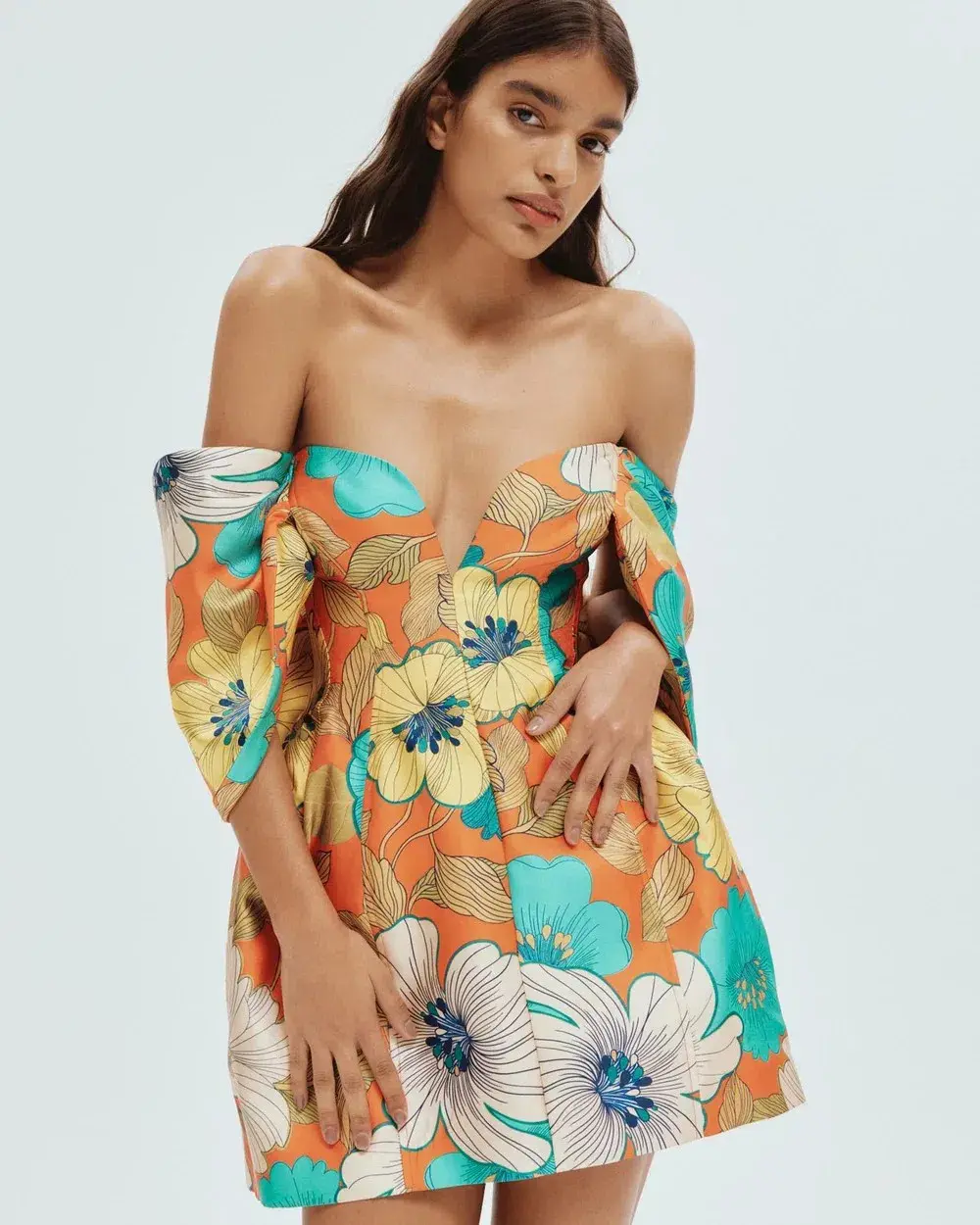 Alemais Piato Sculpt Mini Dress Floral Size 10 for rent on The Volte - main image