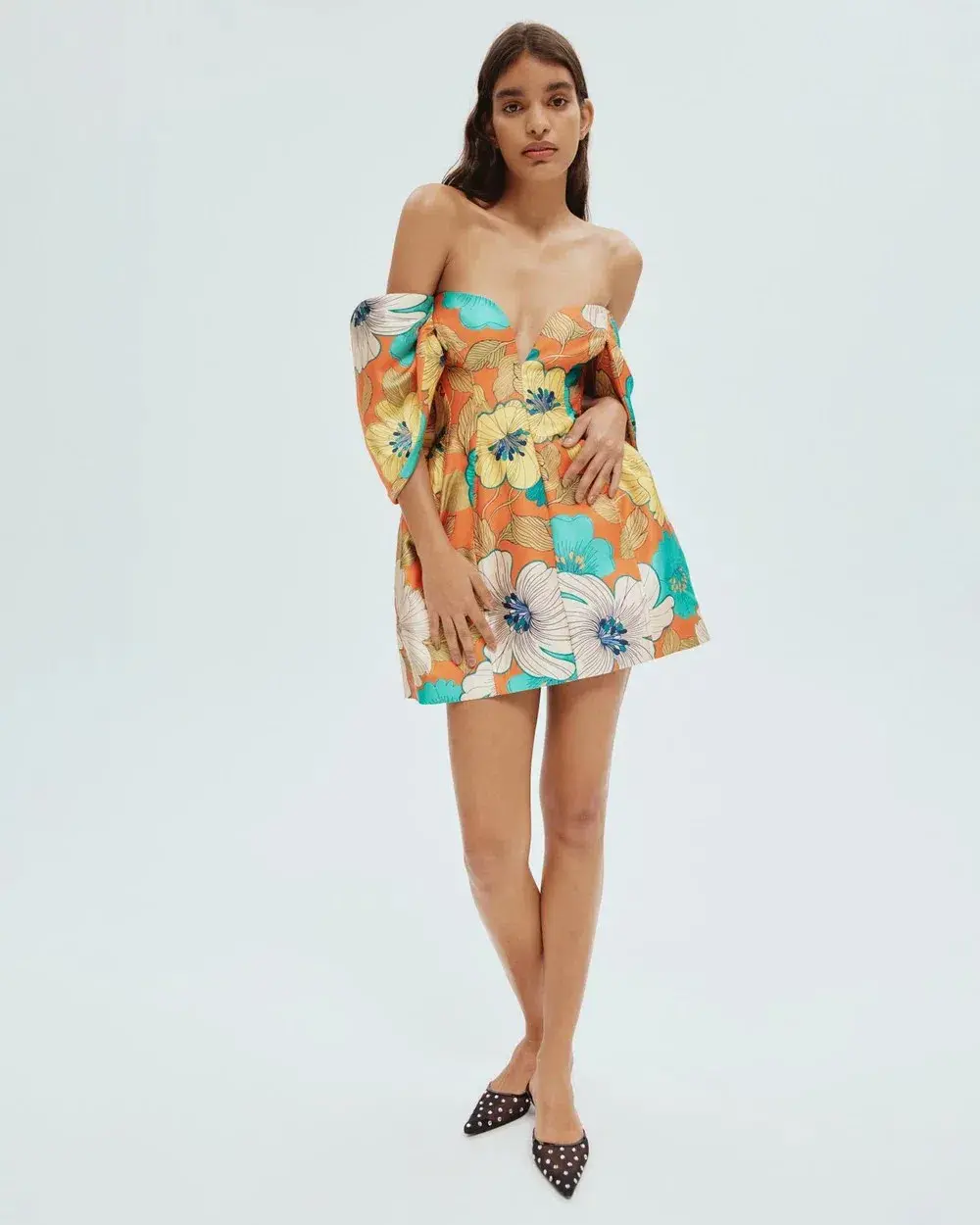 Alemais Piato Sculpt Mini Dress Floral Size 10 for rent on The Volte - main image