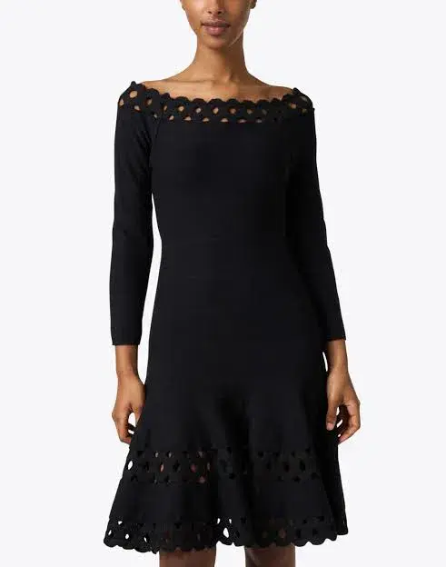 Emporio Armani  Madonna Cutout A Line Dress Black Size IT 40 / AU 12 - Image 7