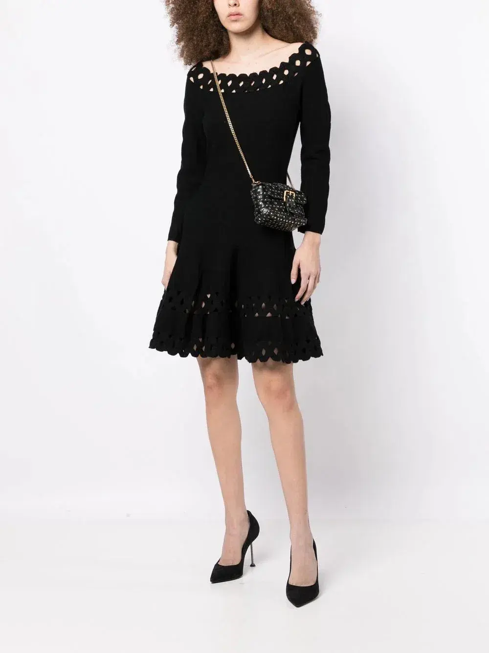 Emporio Armani  Madonna Cutout A Line Dress Black Size IT 40 / AU 12 - Image 1