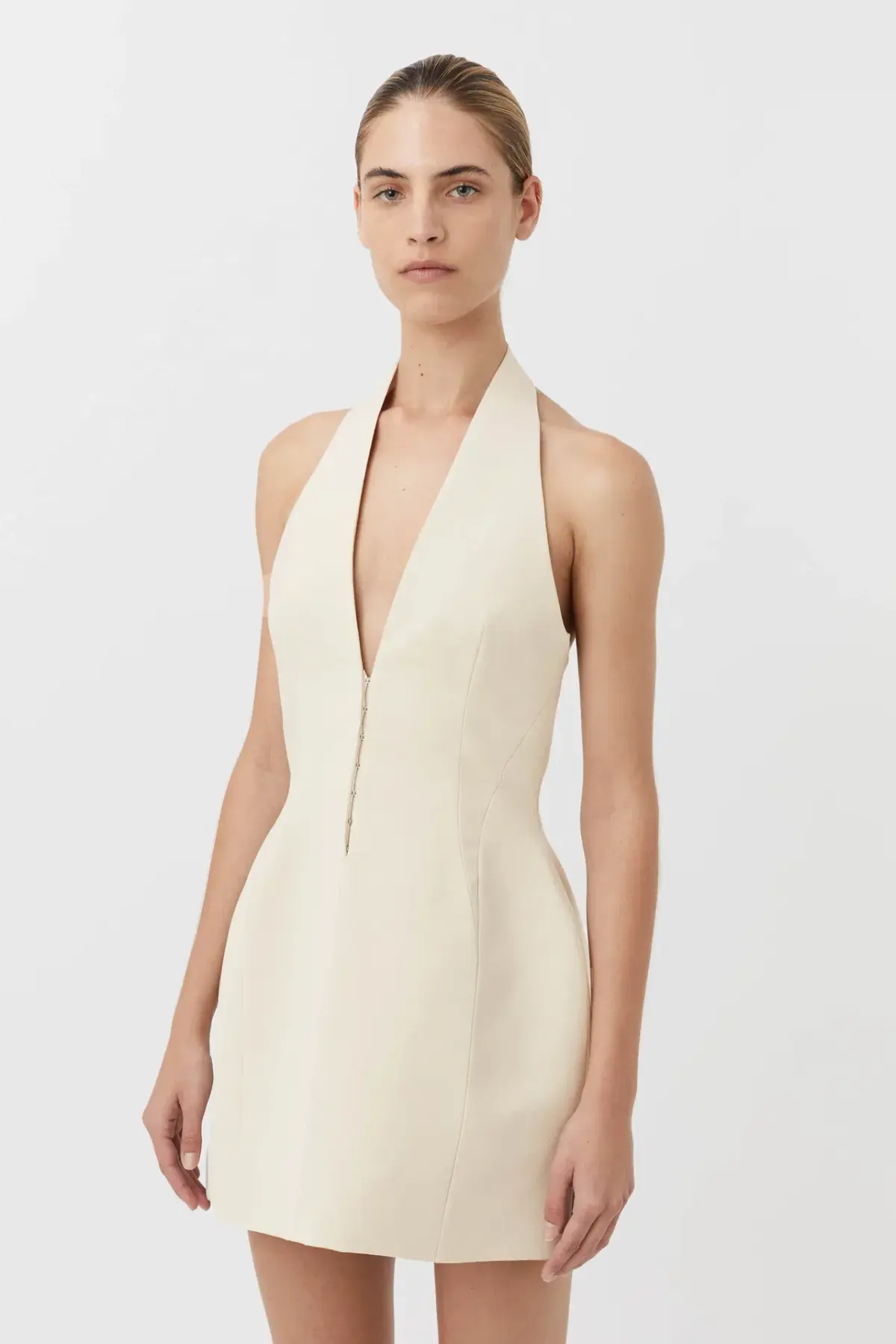 Camilla and Marc Petra Halter Neck Mini Dress in Cream Size 8 - Image 2
