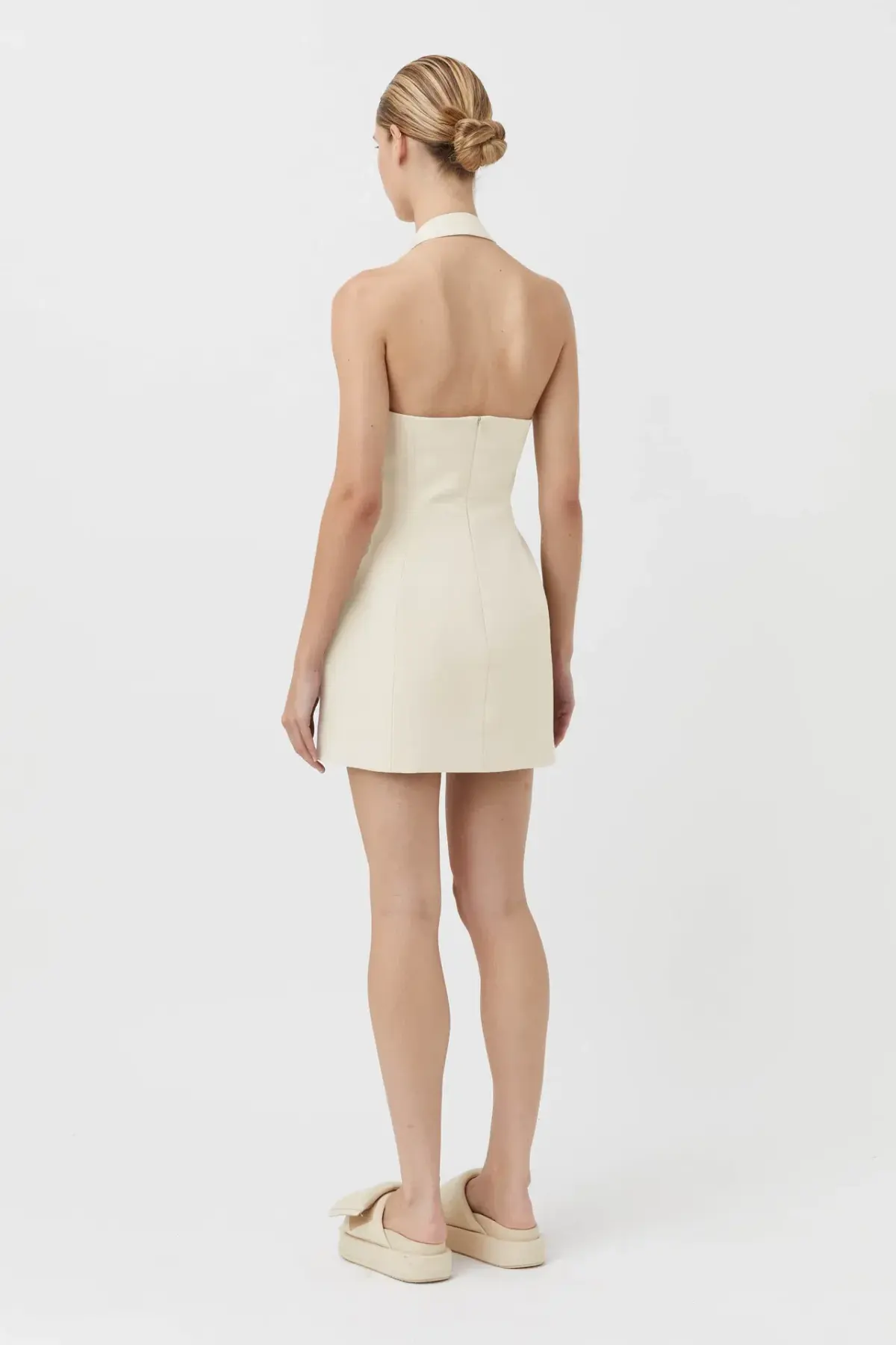 Camilla and Marc Petra Halter Neck Mini Dress in Cream Size 8 - Image 3