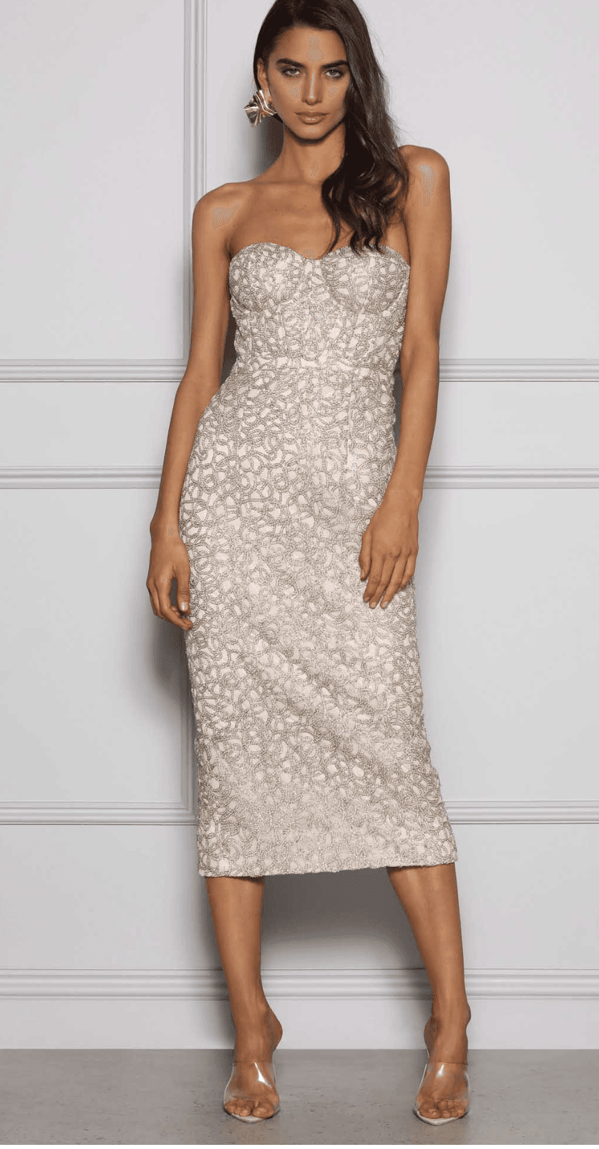 Elle Zeitoune Jayce Dress Champagne Gold Size 6 - Image 1