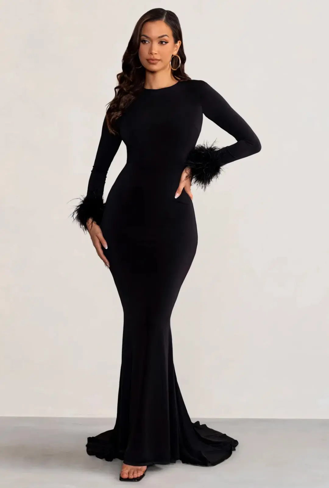 Club L London Betty Maxi Dress Black Size 16 for rent on The Volte - main image