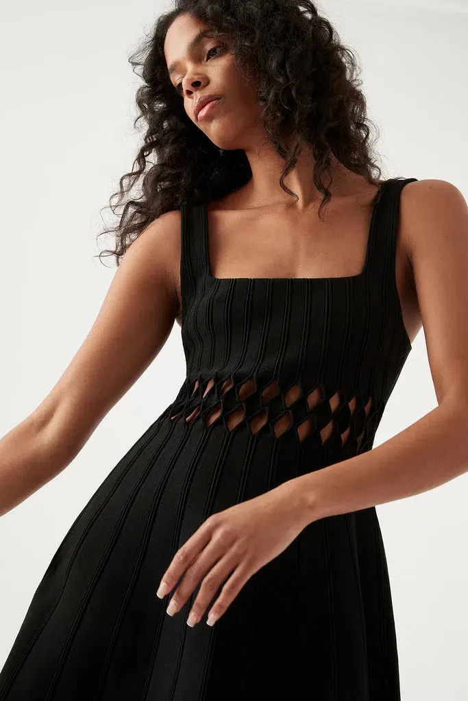 AJE Diamond Cut Out Mini Dress Black Size 8  - Image 2