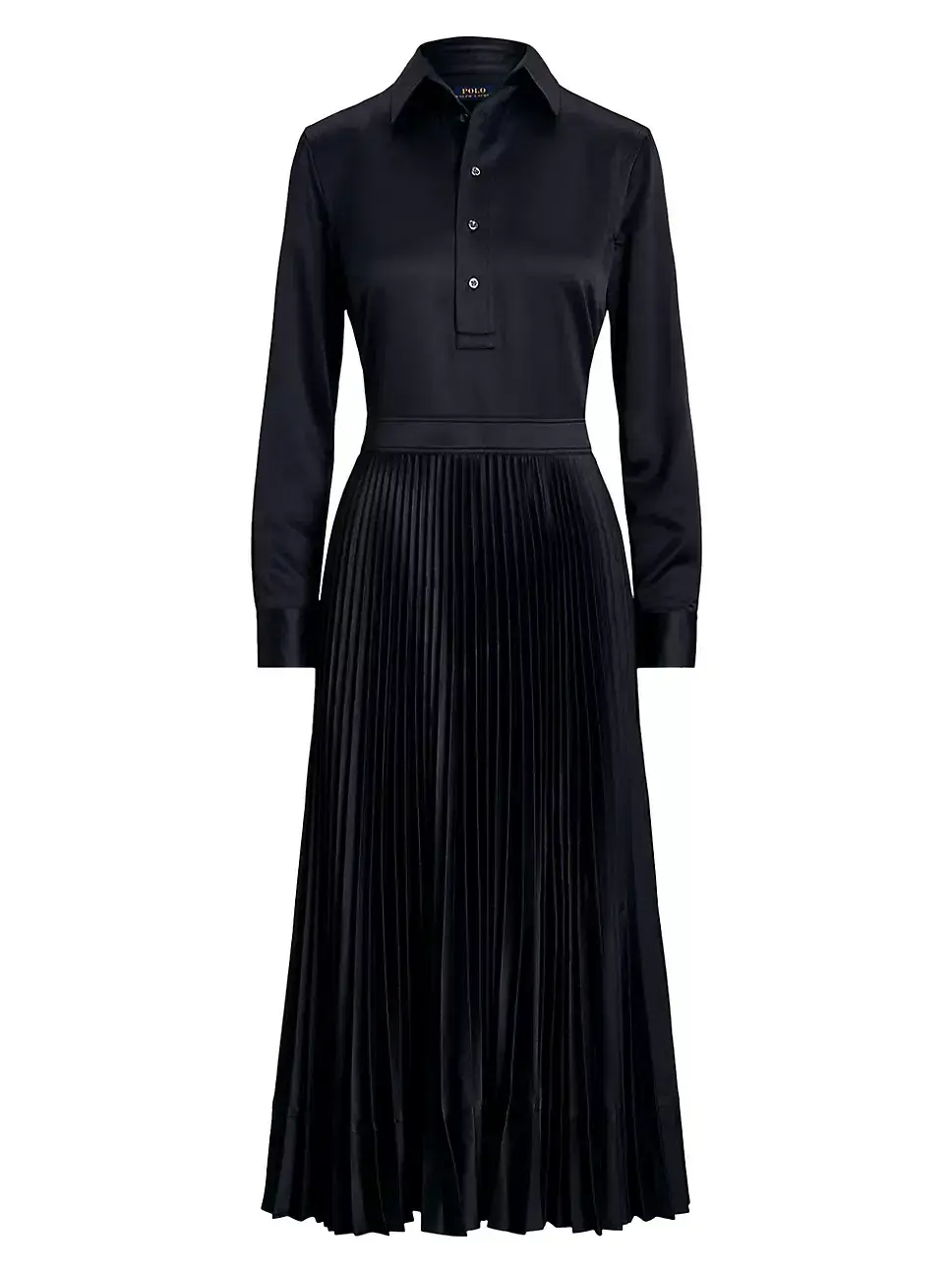 Polo Ralph Lauren Koa Charmeuse Pleated Shirtdress Navy Size S/Au 6  - Image 4