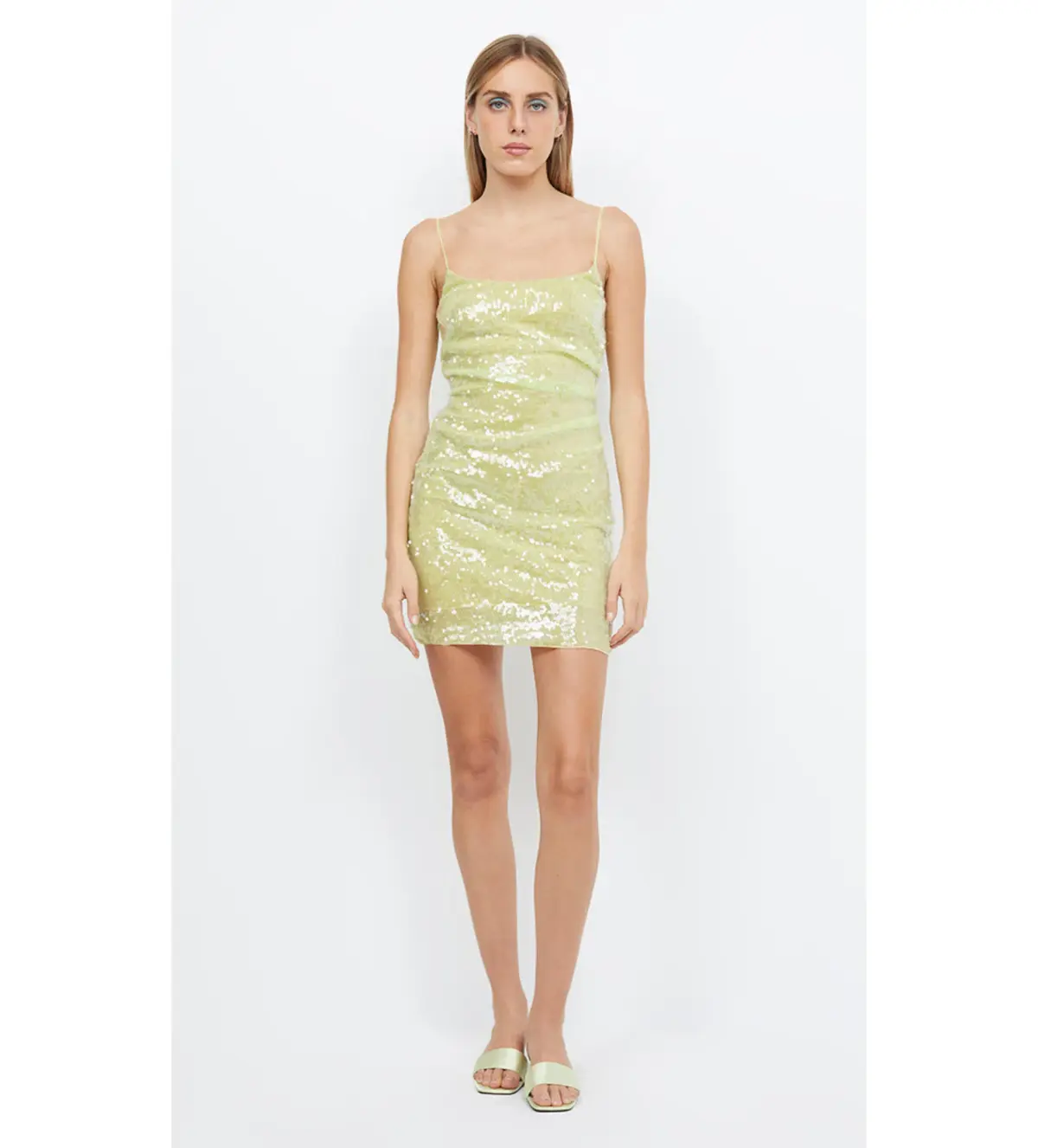 Bec & Bridge Venus Sequin Mini Dress Citrus Size 8  - Image 2