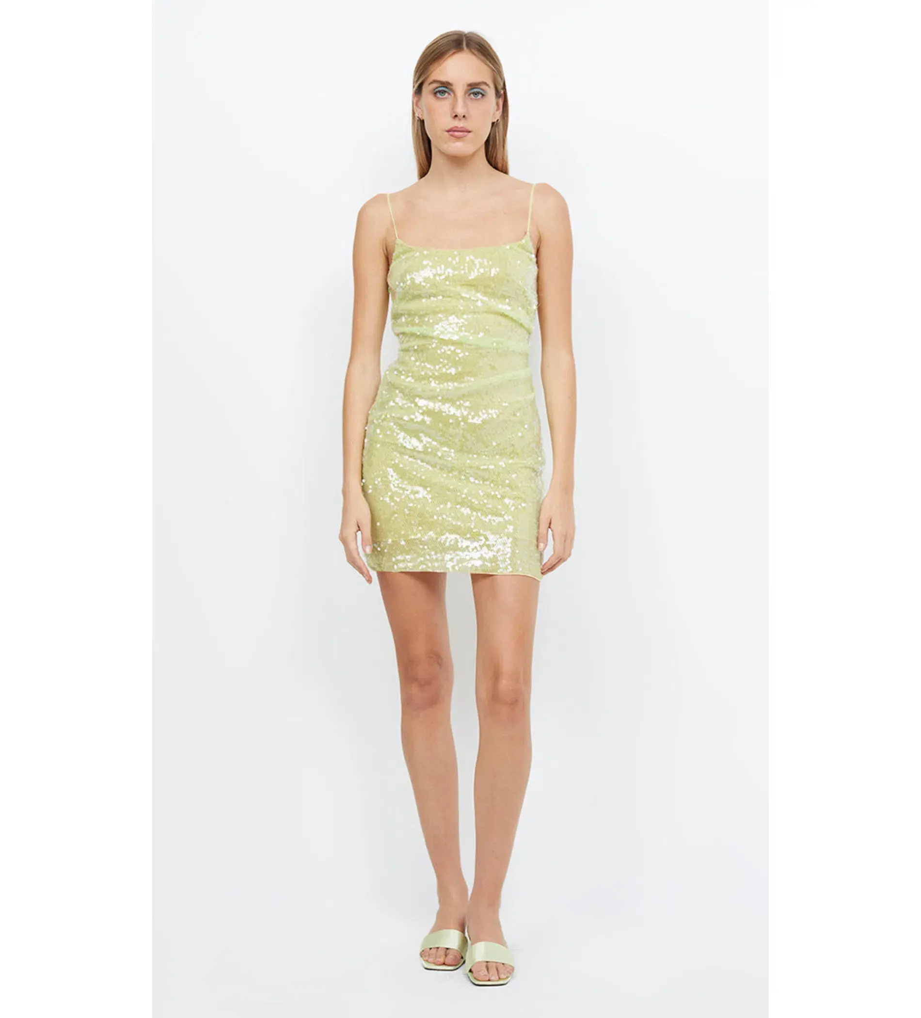 Bec & Bridge Venus Sequin Mini Dress Citrus Size 8  - Image 2
