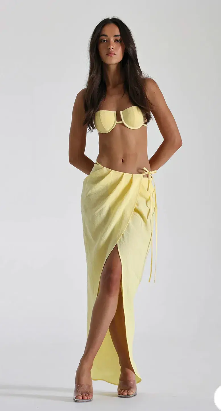 Natalie Rolt Belle Top Size 0 / AU 6 Belle Skirt Size AU 8 in Lemon - Image 2