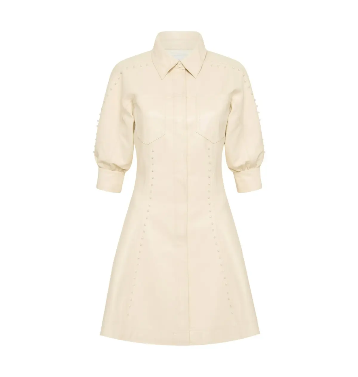 Aje Claire Pearl Mini Dress Sandstone Beige Size AU 4 - Image 4