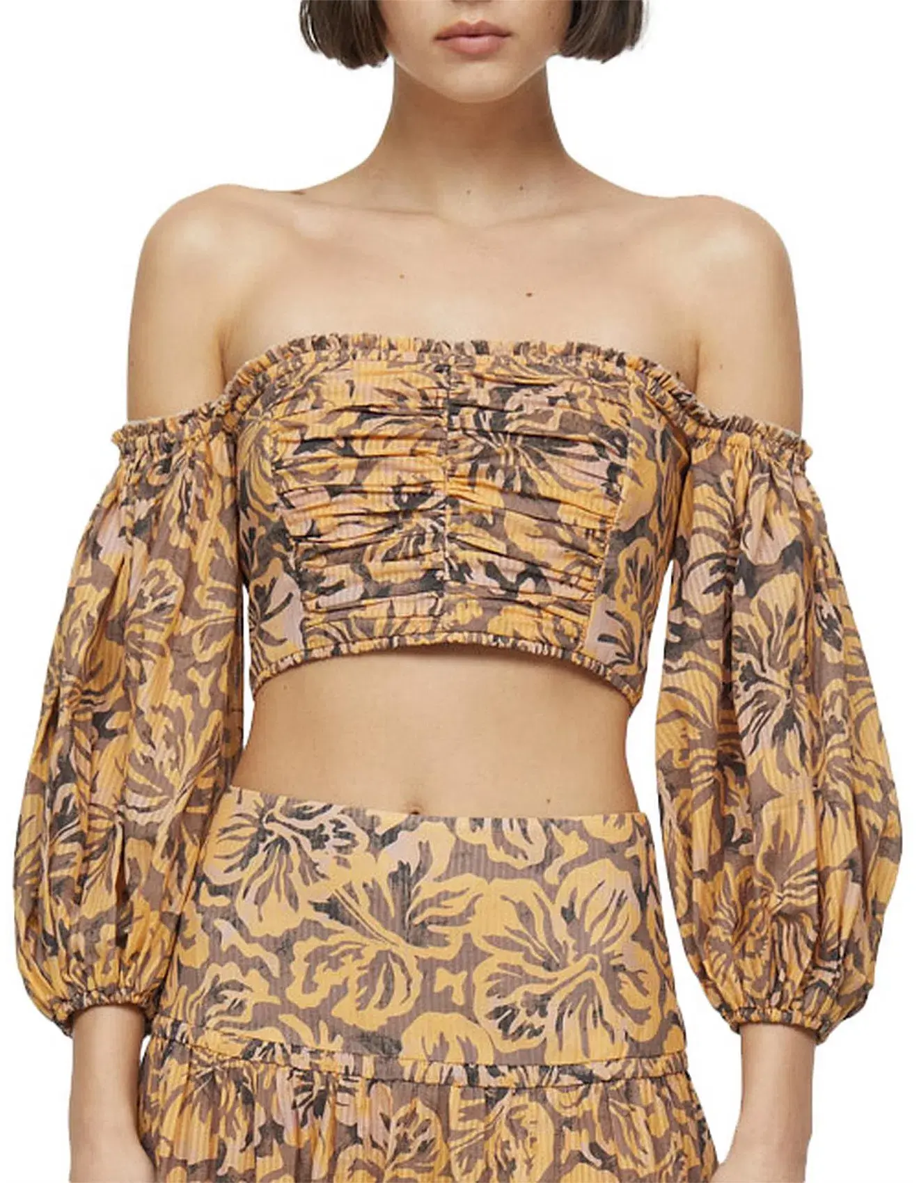 Bec & Bridge Samara Long Sleeve Crop Top Floral Print Size 8/S - Image 2