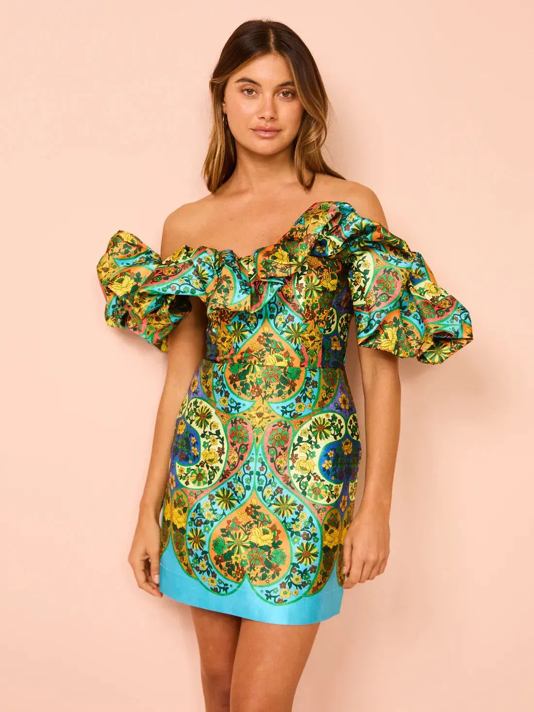 Alemais Sofie Off Shoulder Dress In Mutli Size AU 12 - Image 2