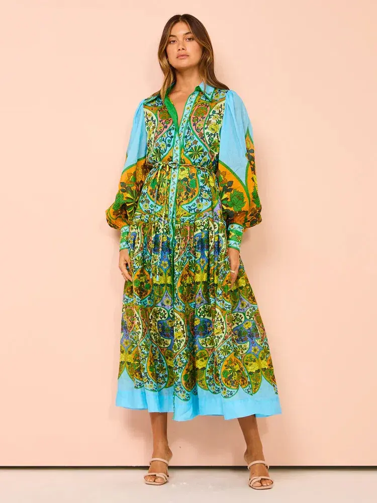 Alemais Sofie Shirtdress In Multi Size AU 12 - Image 2