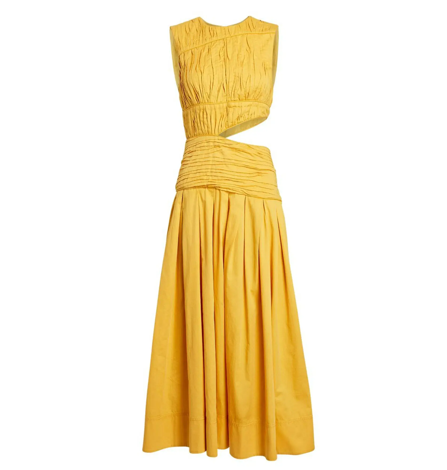 Aje Cascade Midi Dress Yellow Size AU 10 - Image 4