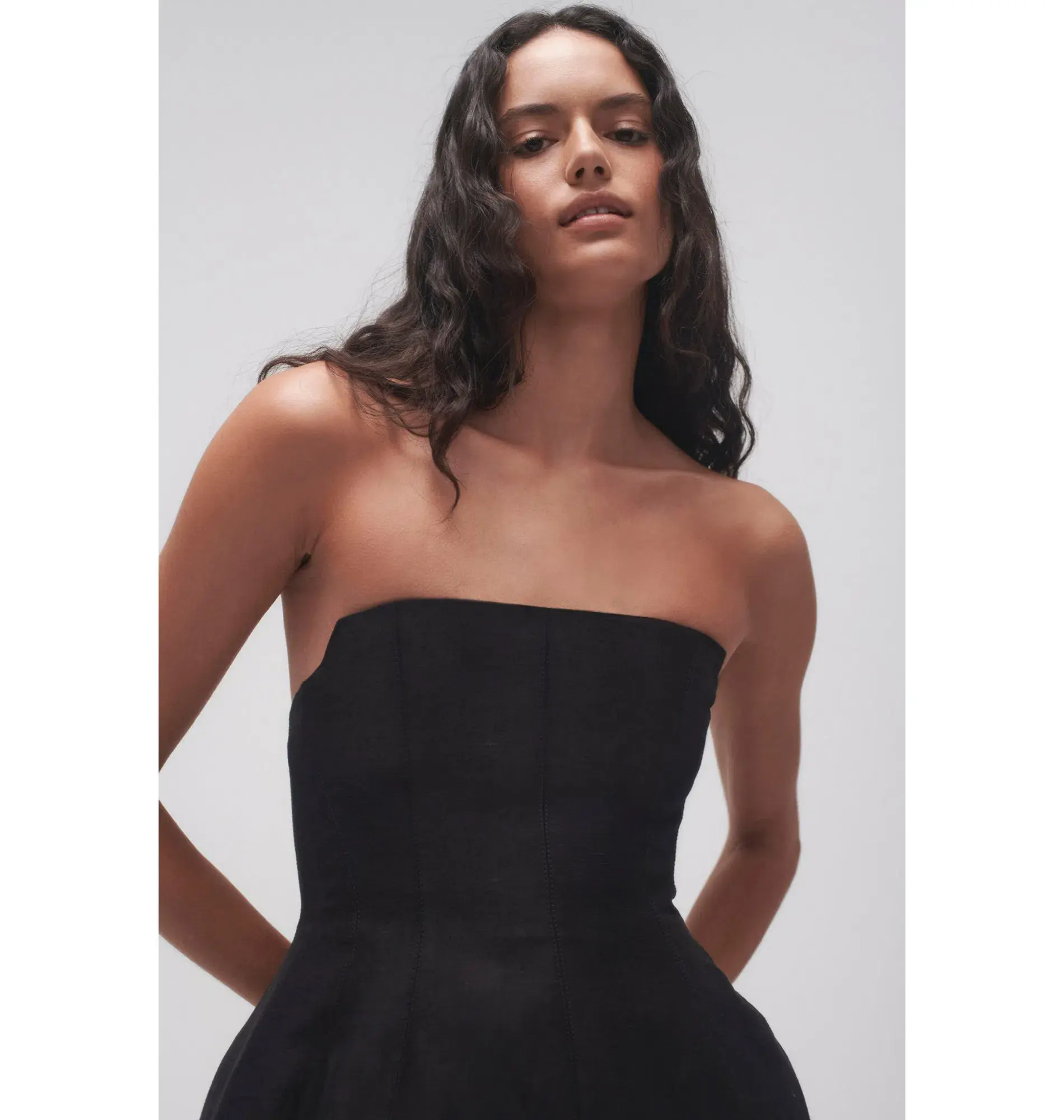 Aje Baret Strapless Mini Dress in Black Size AU 8 - Image 3