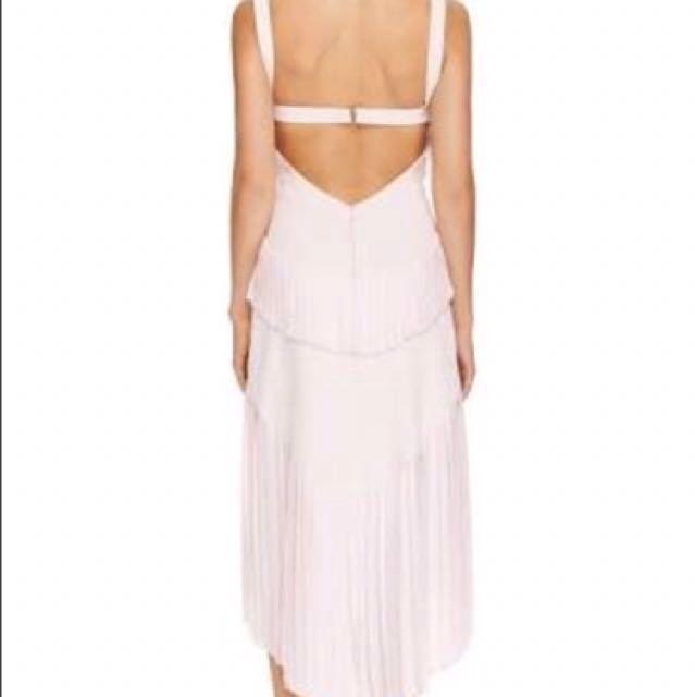 DION LEE -  "Broken Pinafore" Dress in Black with Pink strap (back) - Image 3