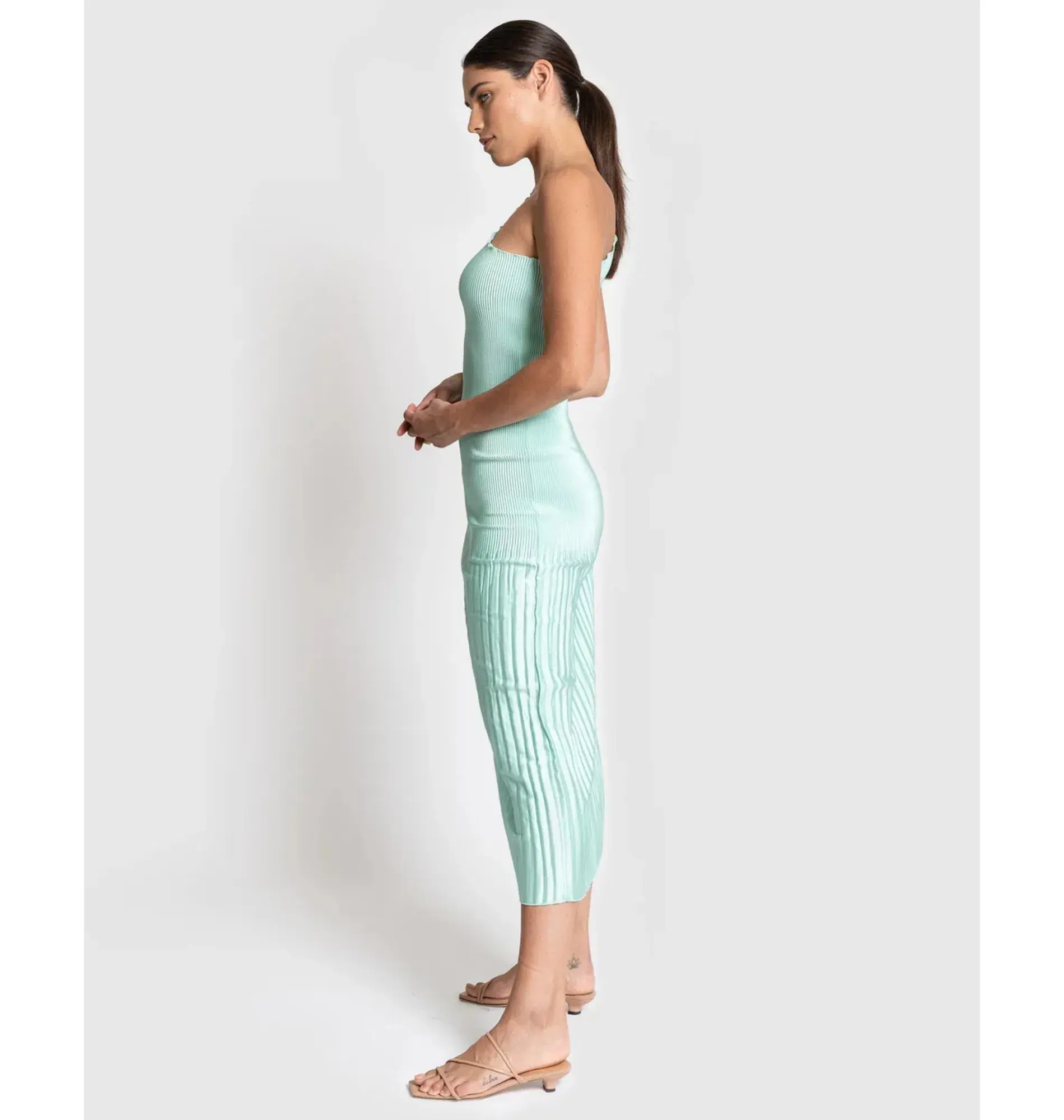 L'Idee Soiree One Shoulder Gown in Spearmint Size S / AU 8 - Image 3