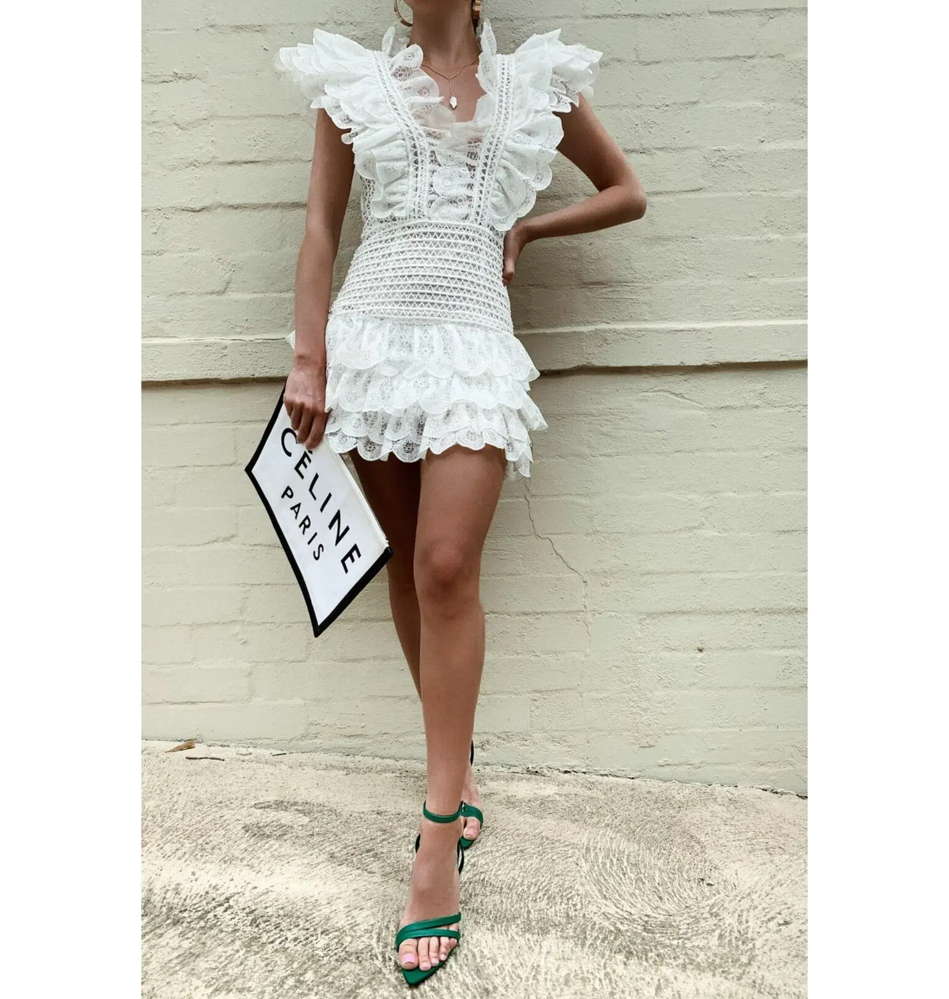 Ivory and Chain Mojito Mini Dress in White Size S / AU 8 - Image 2