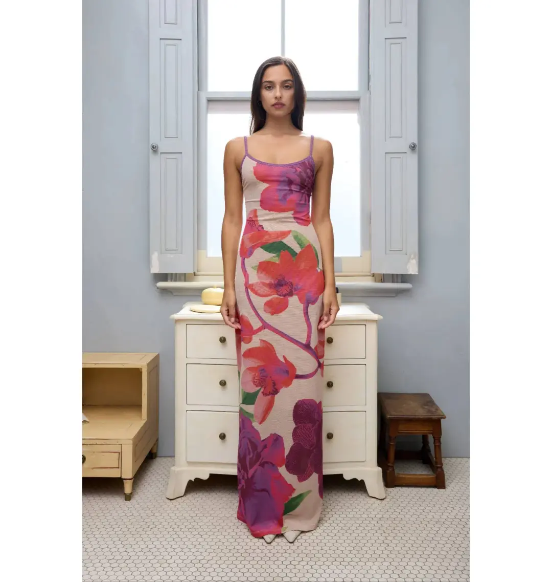 With Harper Lu Bloom Dress Mesh Fuchsia Size AU 6 for rent on The Volte - main image