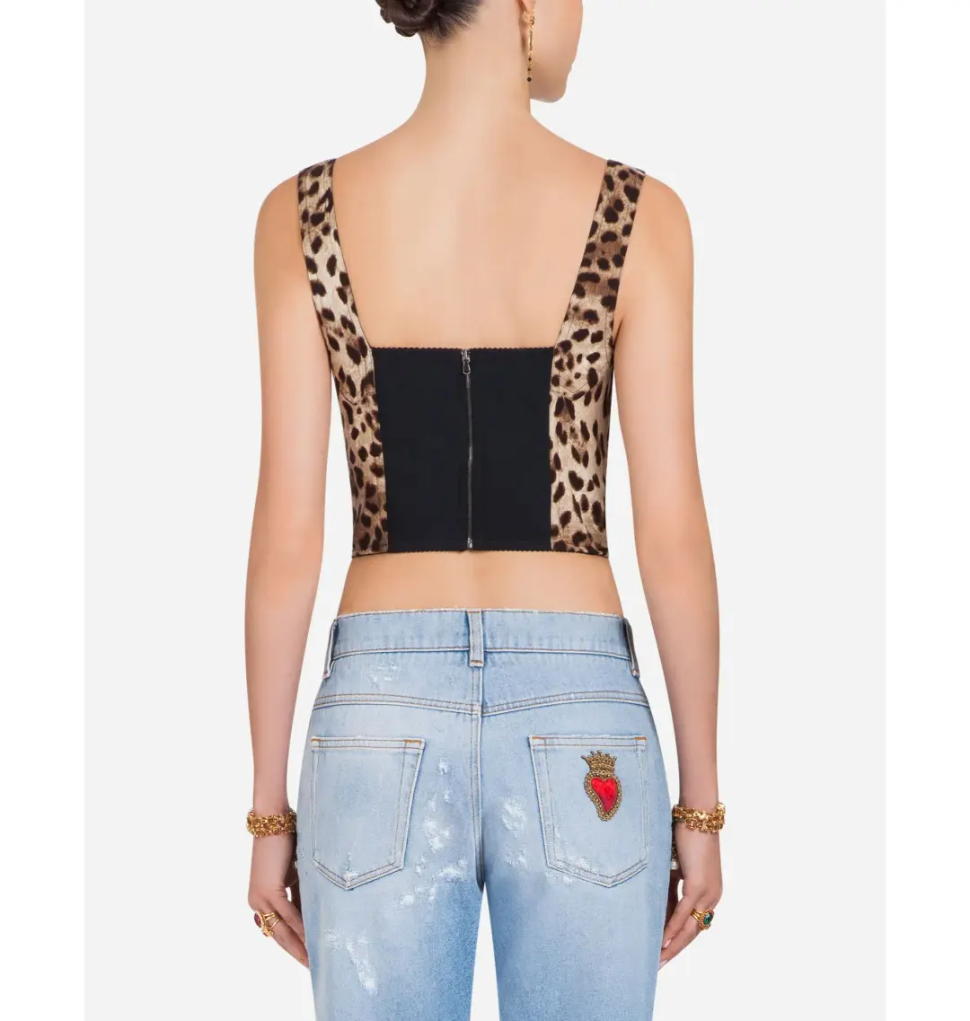 Dolce & Gabbana Cady Bustier Leopard Print Size 40 / AU 8 for rent on The Volte - main image