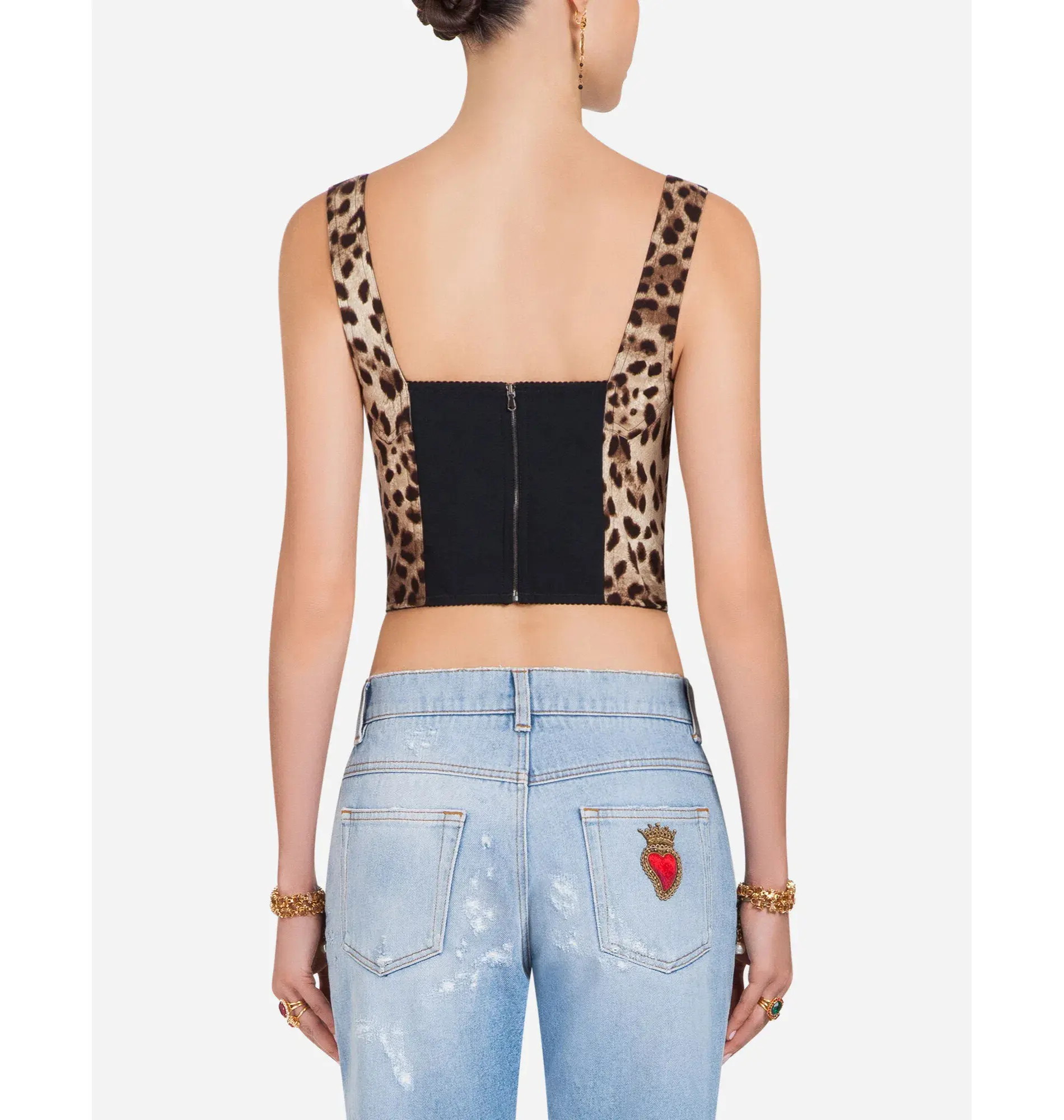 Dolce & Gabbana Cady Bustier Leopard Print Size 40 / AU 8 - Image 3