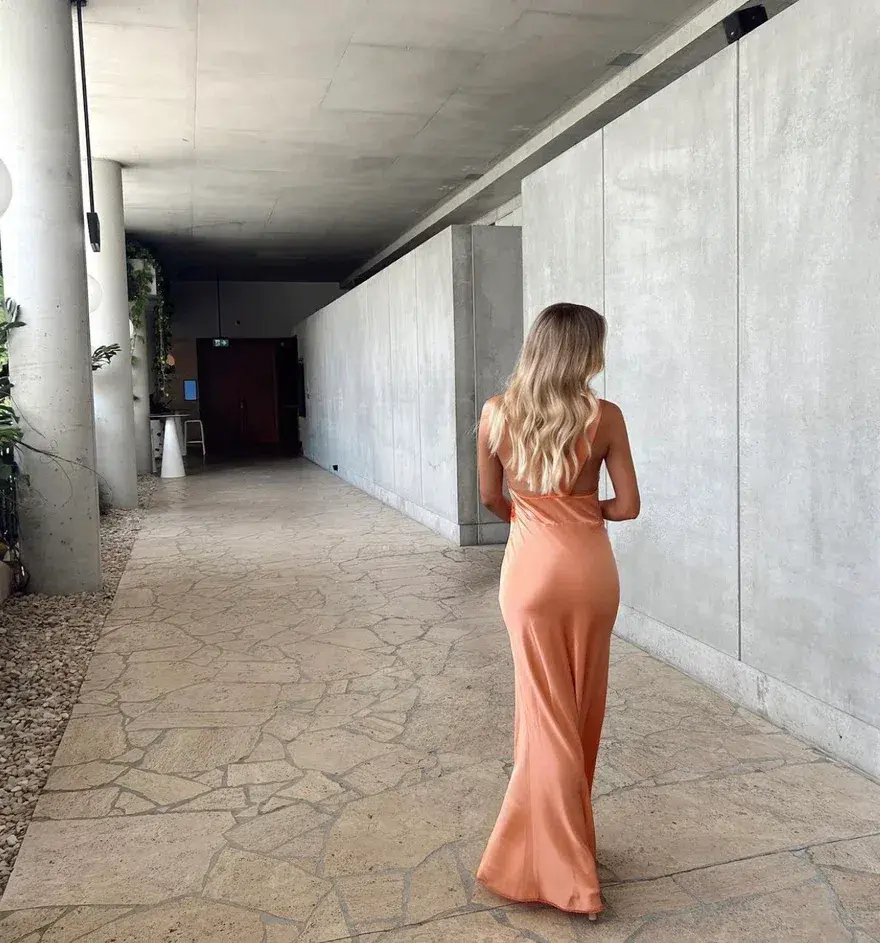 Sir the Label Aries Cut Out Gown in Peach Size AU 8  - Image 5