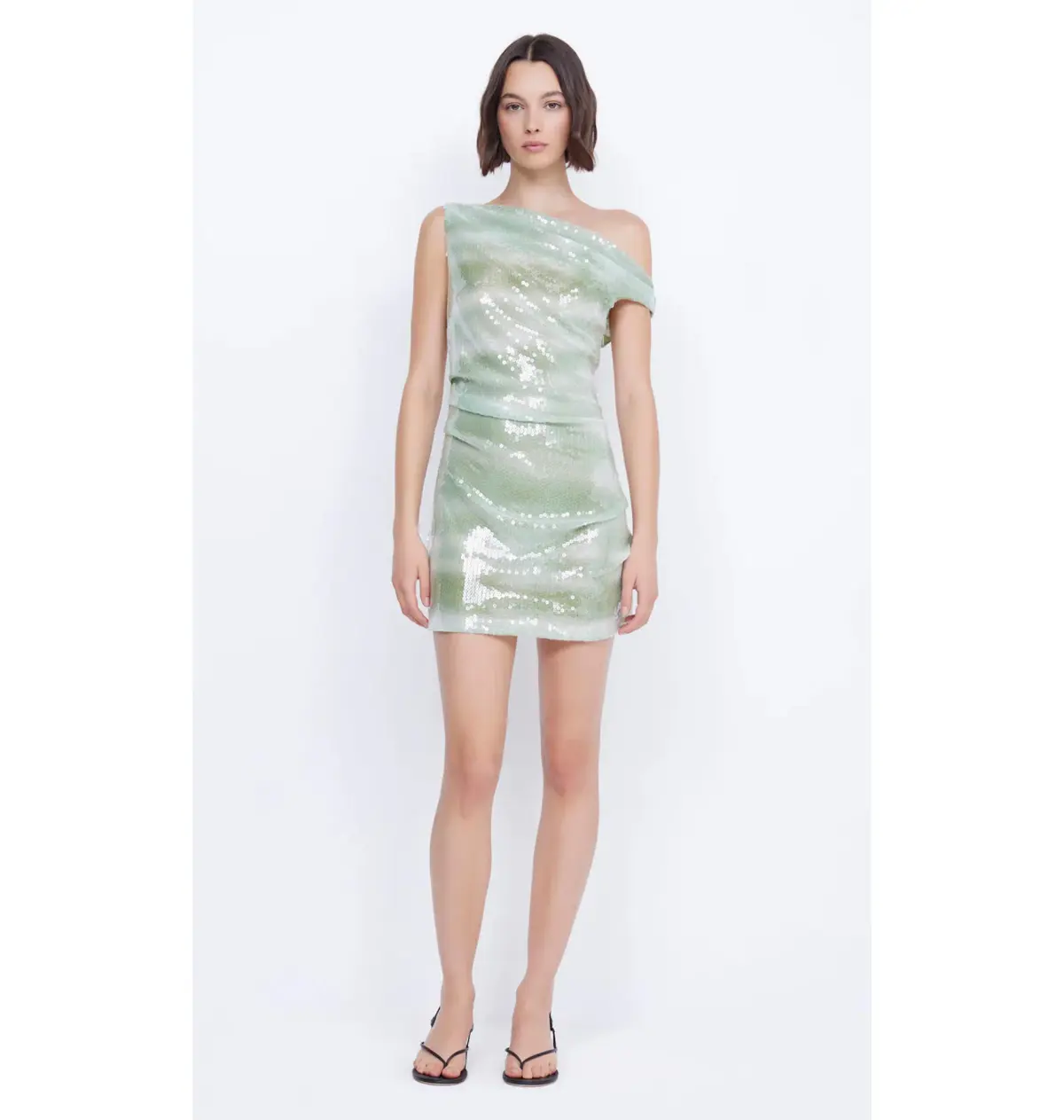 Bec & Bridge Brydie Asym Mini Dress Mint Ombre Size AU 8 - Image 3