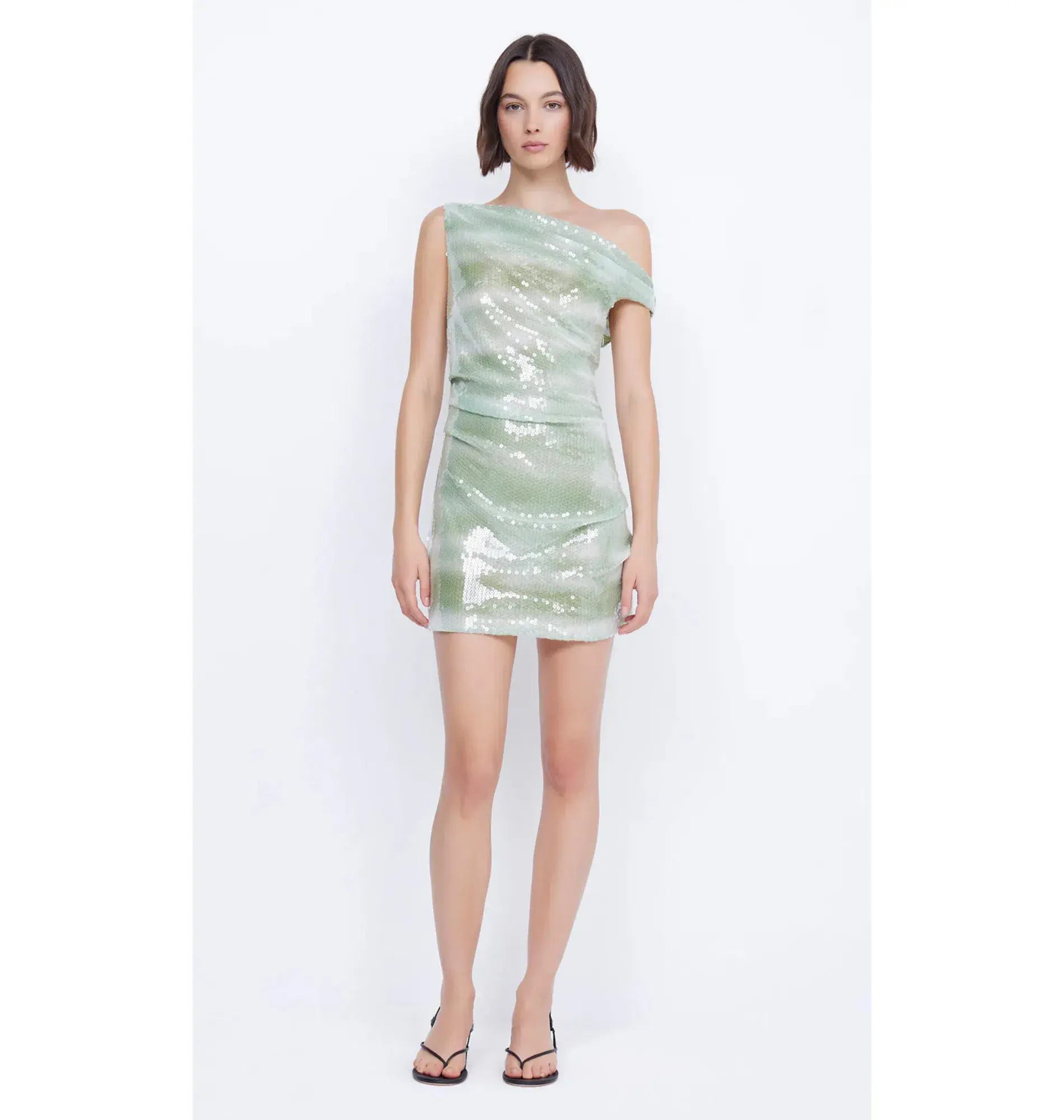 Bec & Bridge Brydie Asym Mini Dress Mint Ombre Size AU 8 - Image 3