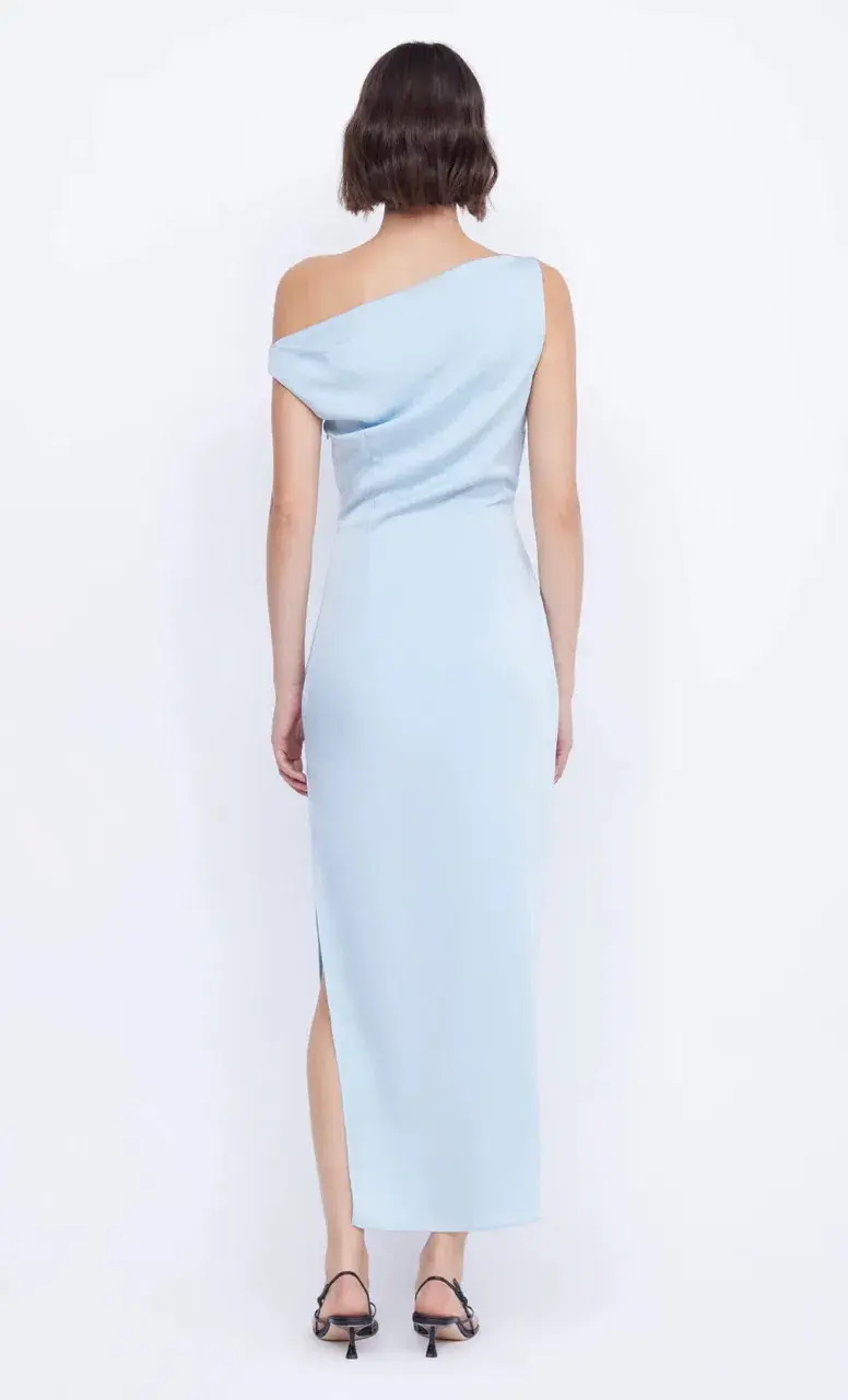 Bec & Bridge Rochelle Asym Midi Dress Dolphin Blue Size 8 - Image 3