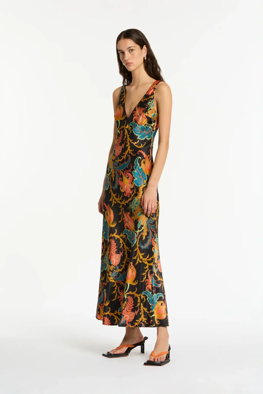 Sir the Label Artiste V Neck Slip Dress Deschamps Print Size 8 for rent on The Volte - main image