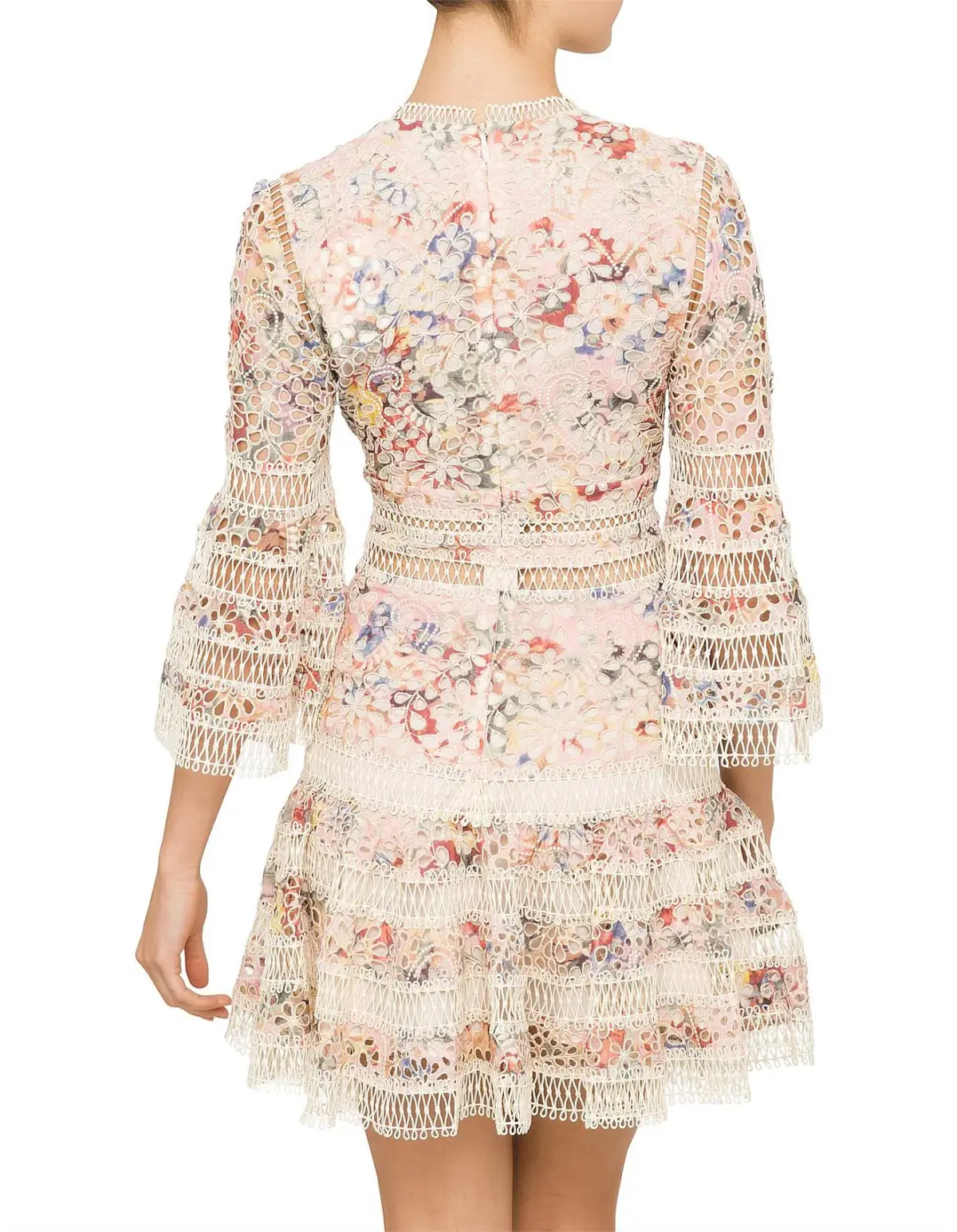 Zimmermann Lovelorn Floral Flutter Mini Dress Pink Floral Size 0 / AU 8 - Image 2