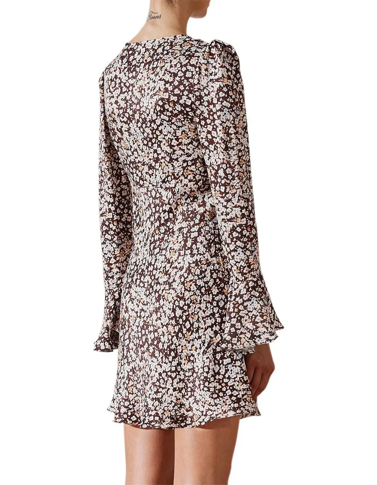 Shona Joy Billie Frill Cuff Bias Mini Dress Floral Size M / AU 10 - Image 3