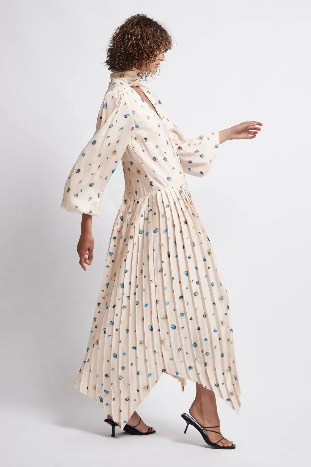 Aje Ponte Bleu Overture Pleat Midi Dress Print Size 6 - Image 2