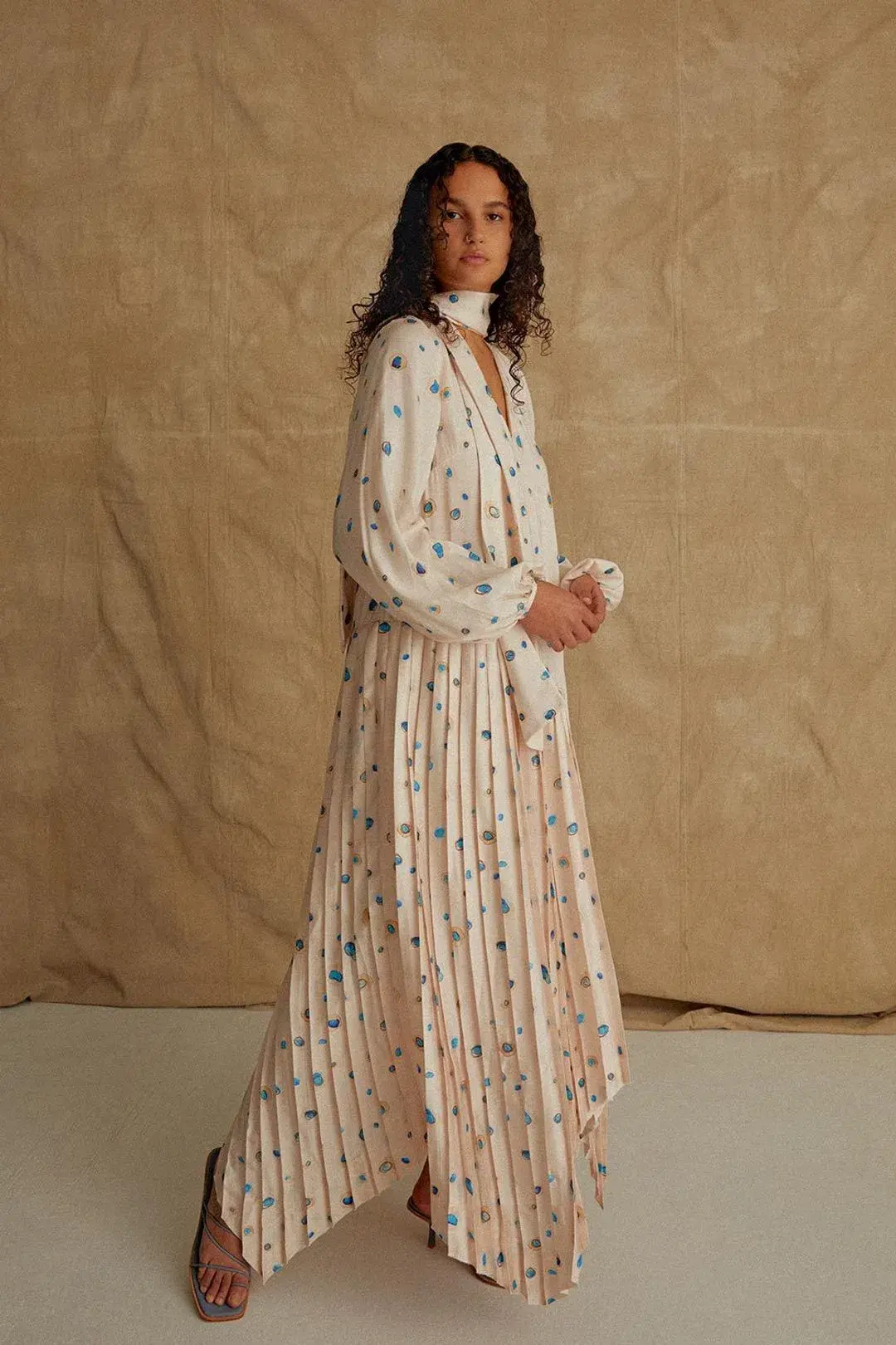 Aje Ponte Bleu Overture Pleat Midi Dress Print Size 6 - Image 5